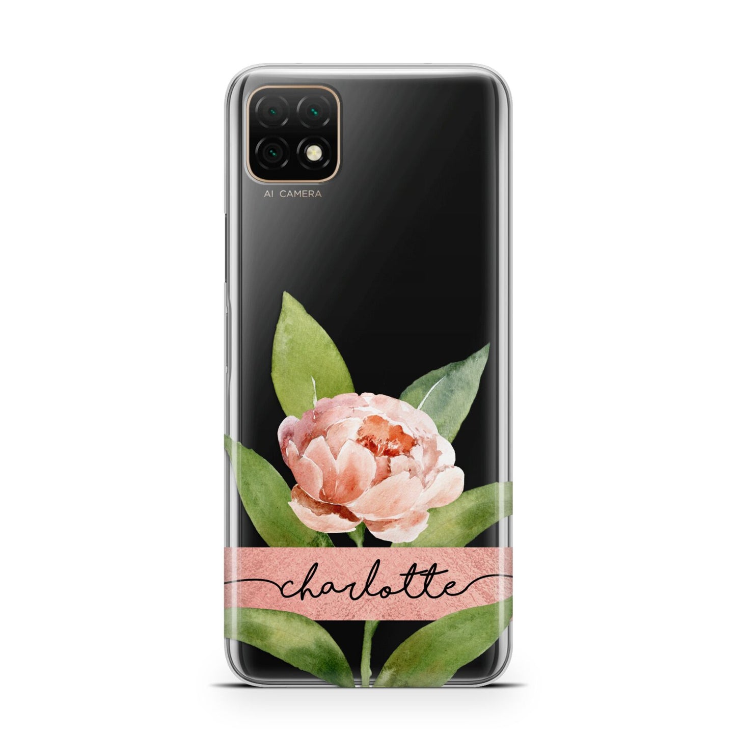 Personalised Pink Peony Huawei Enjoy 20 Phone Case