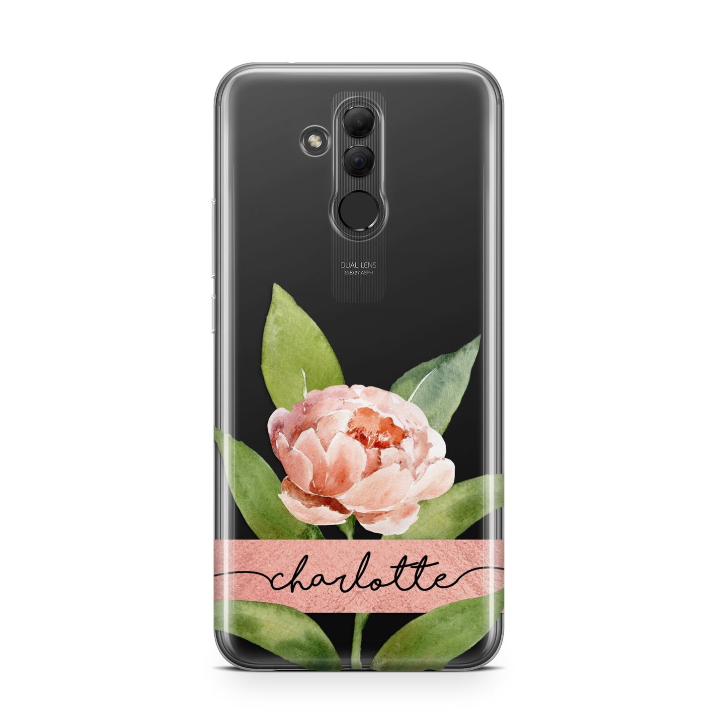 Personalised Pink Peony Huawei Mate 20 Lite