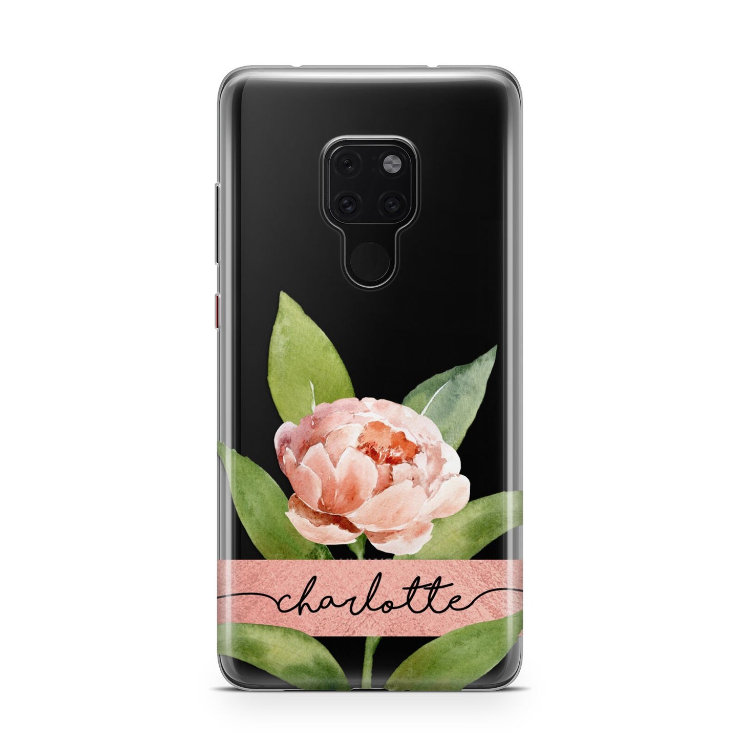 Personalised Pink Peony Huawei Mate 20 Phone Case