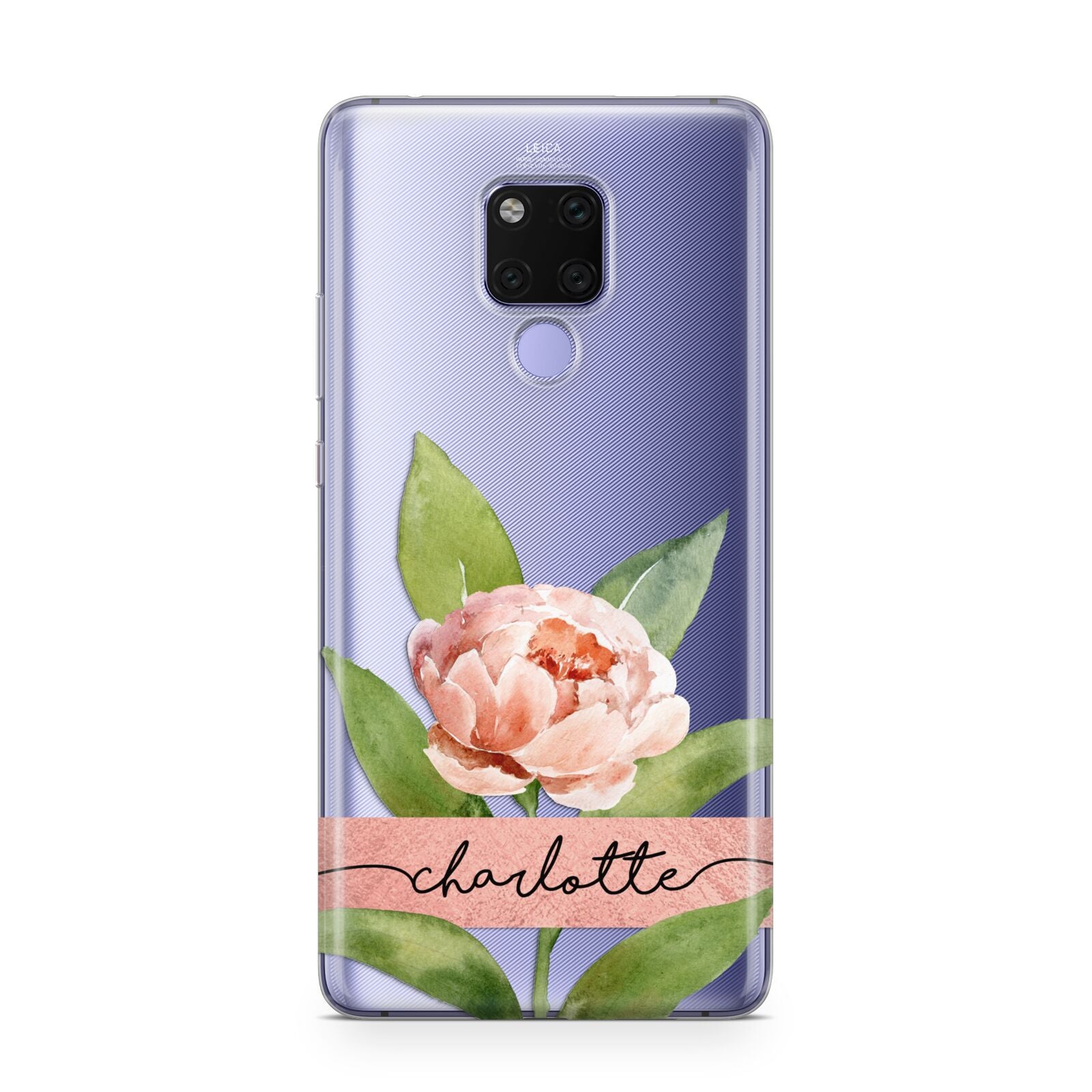 Personalised Pink Peony Huawei Mate 20X Phone Case