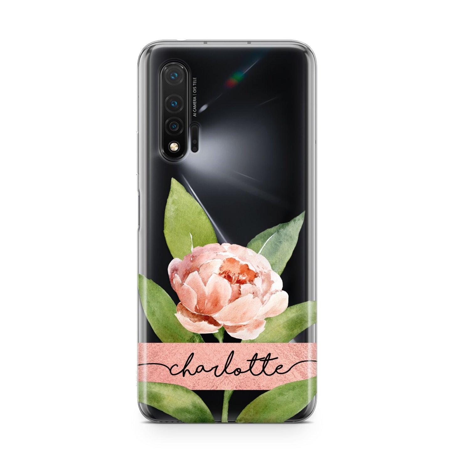 Personalised Pink Peony Huawei Nova 6 Phone Case