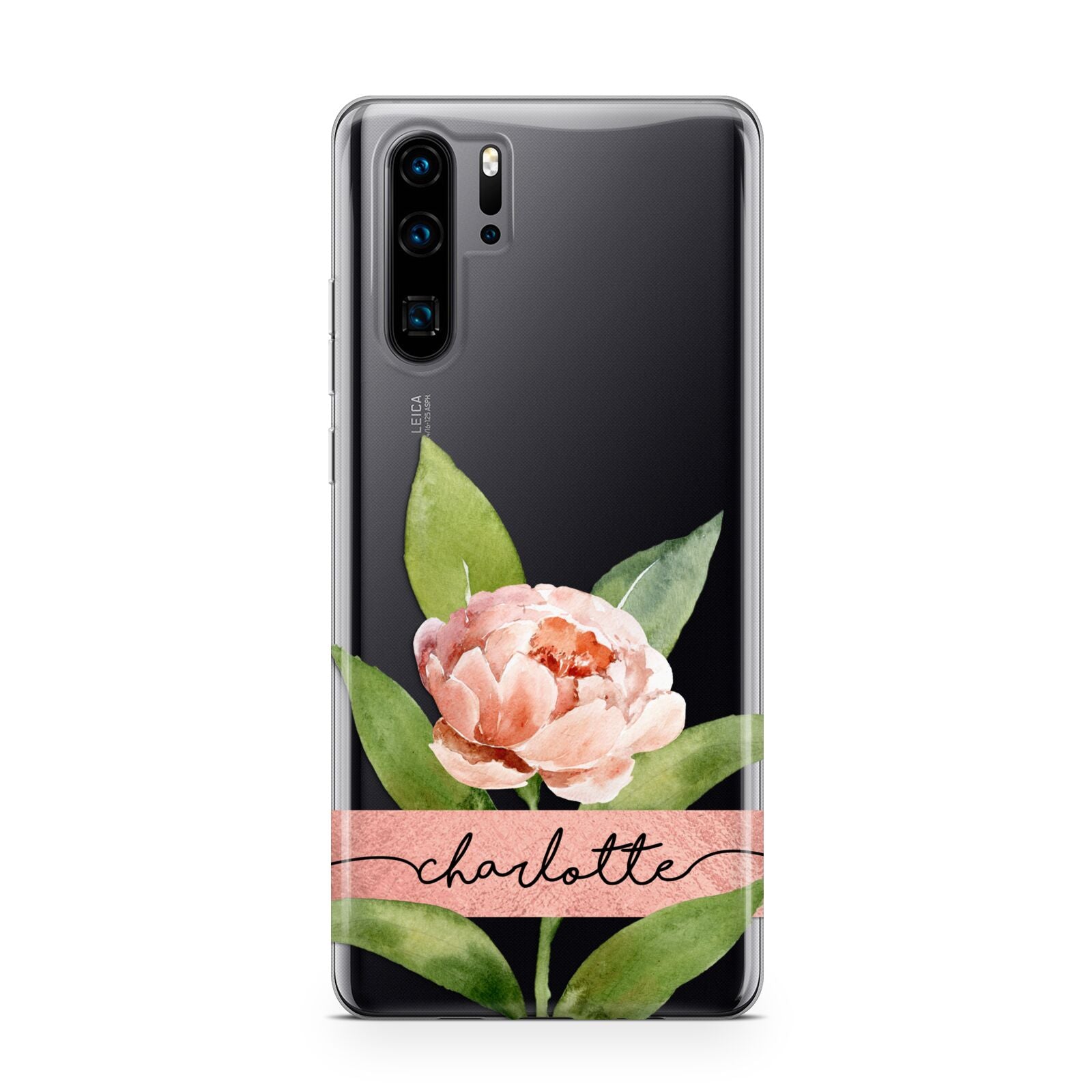 Personalised Pink Peony Huawei P30 Pro Phone Case