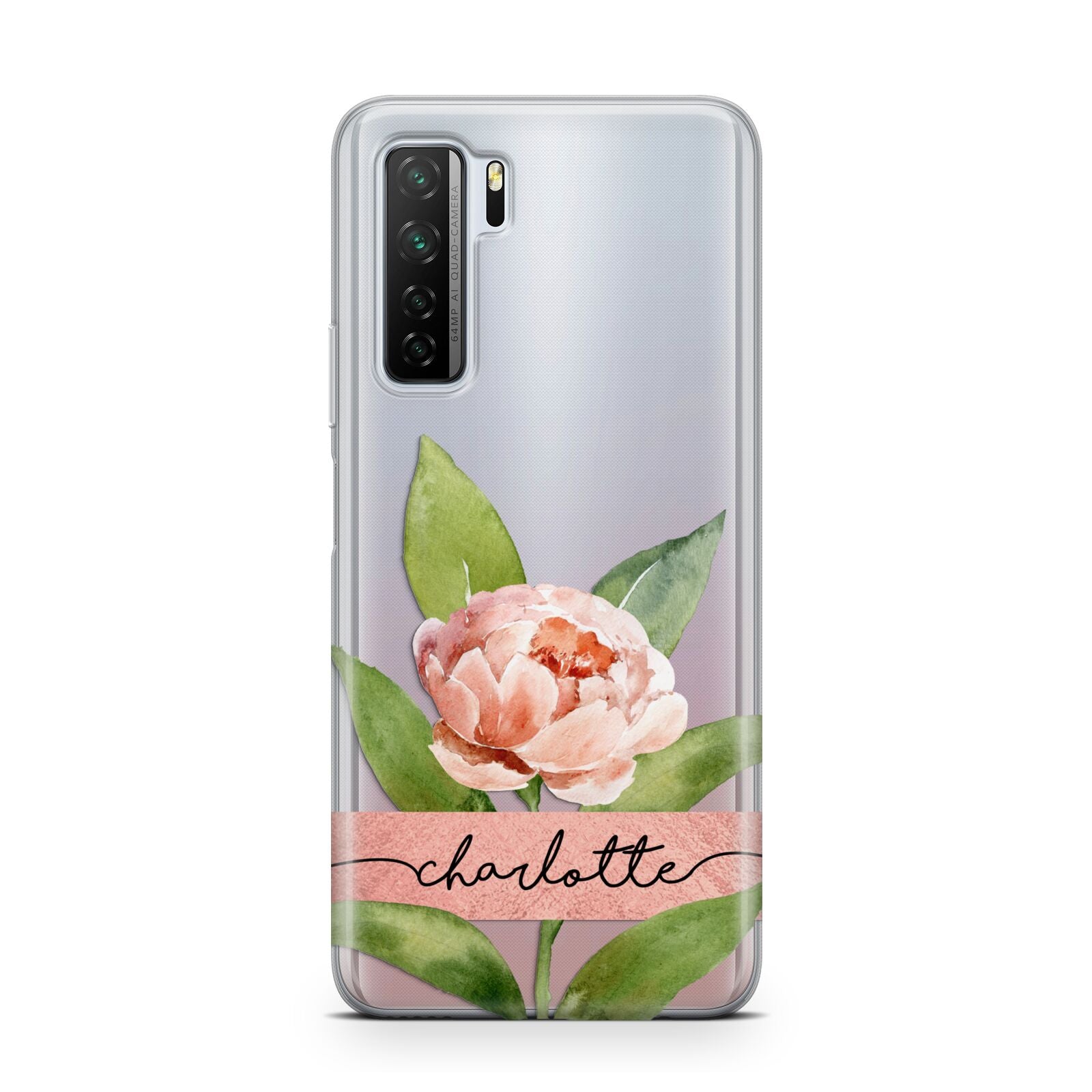 Personalised Pink Peony Huawei P40 Lite 5G Phone Case