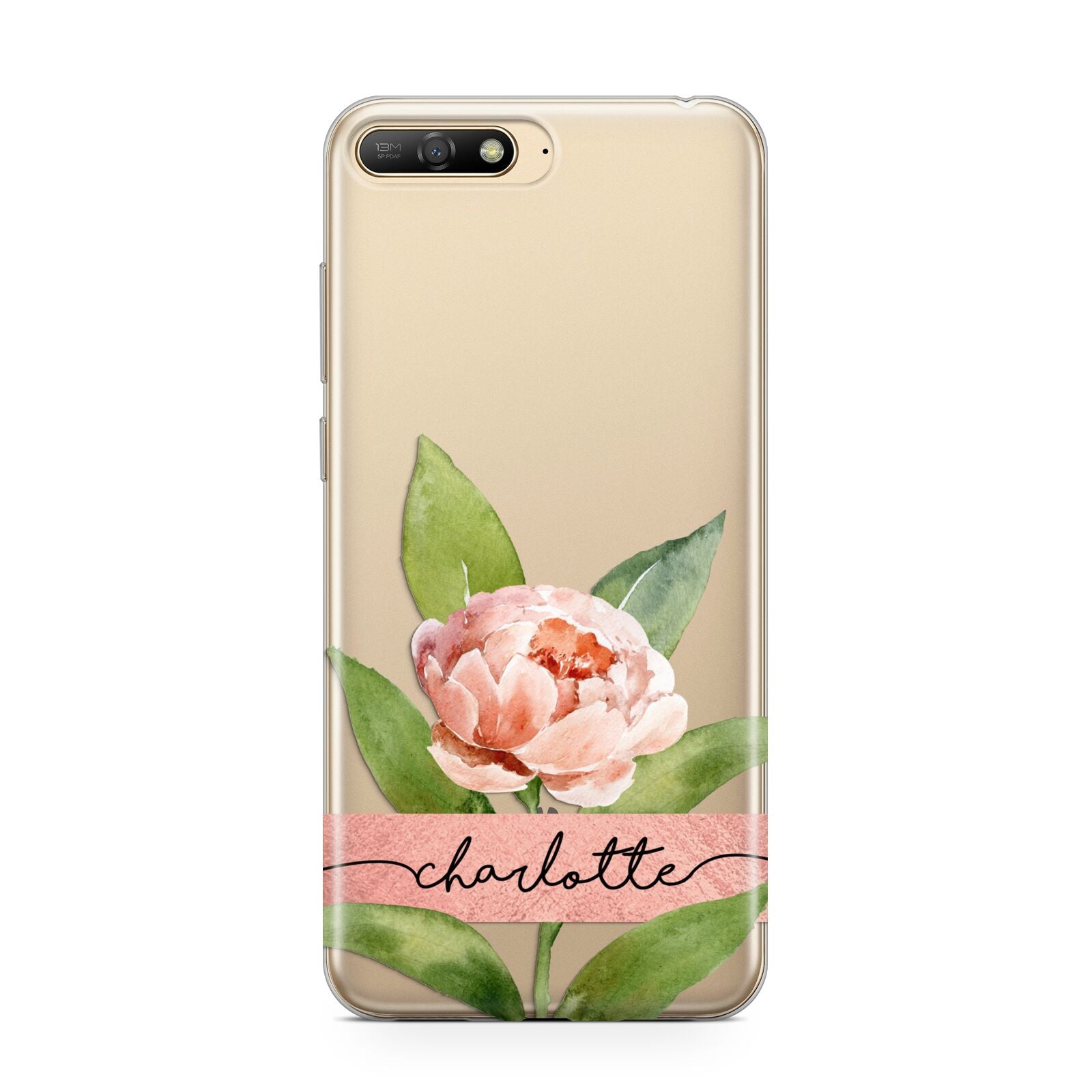 Personalised Pink Peony Huawei Y6 2018