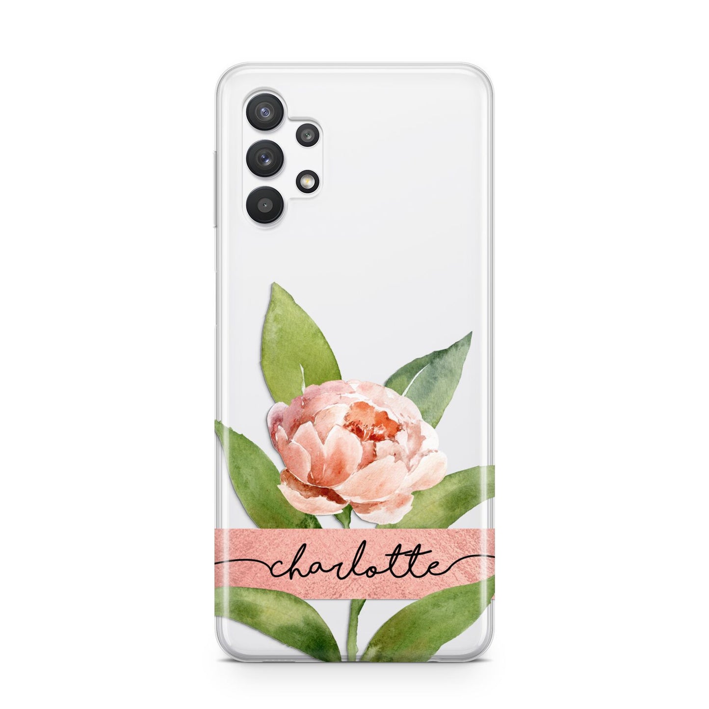 Personalised Pink Peony Samsung A32 5G Case