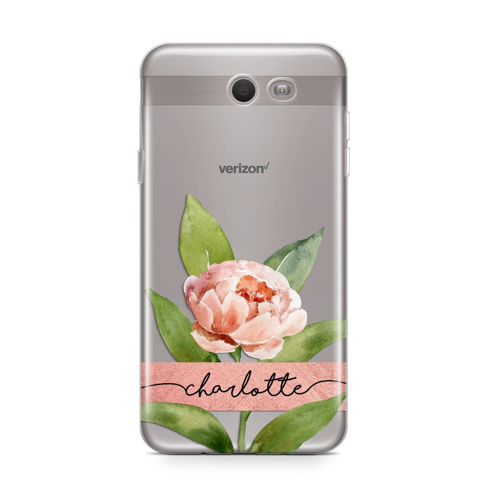 Personalised Pink Peony Samsung Galaxy J7 2017 Case