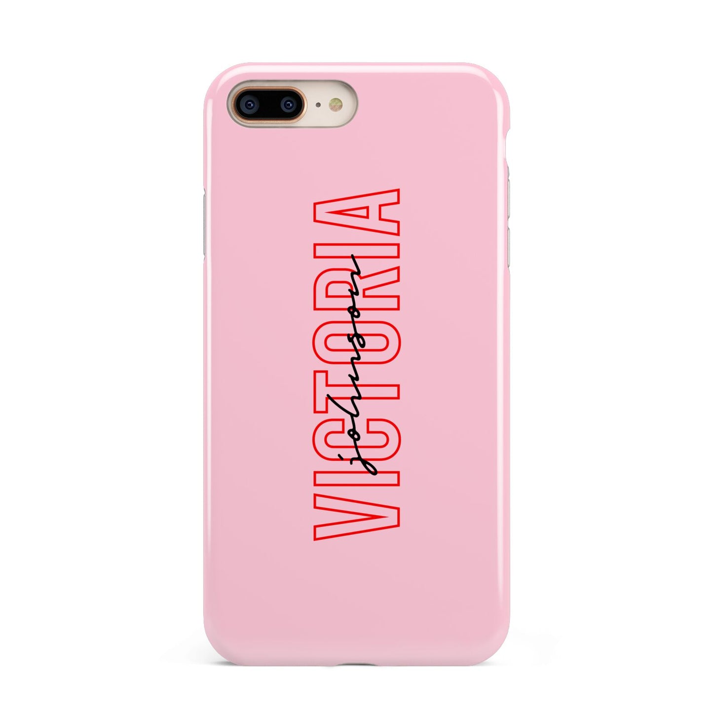 Personalised Pink Red Names Apple iPhone 7 8 Plus 3D Tough Case