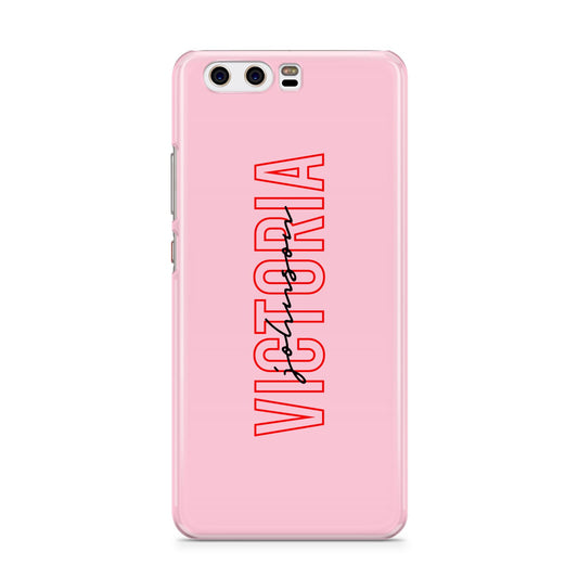 Personalised Pink Red Names Huawei P10 Phone Case