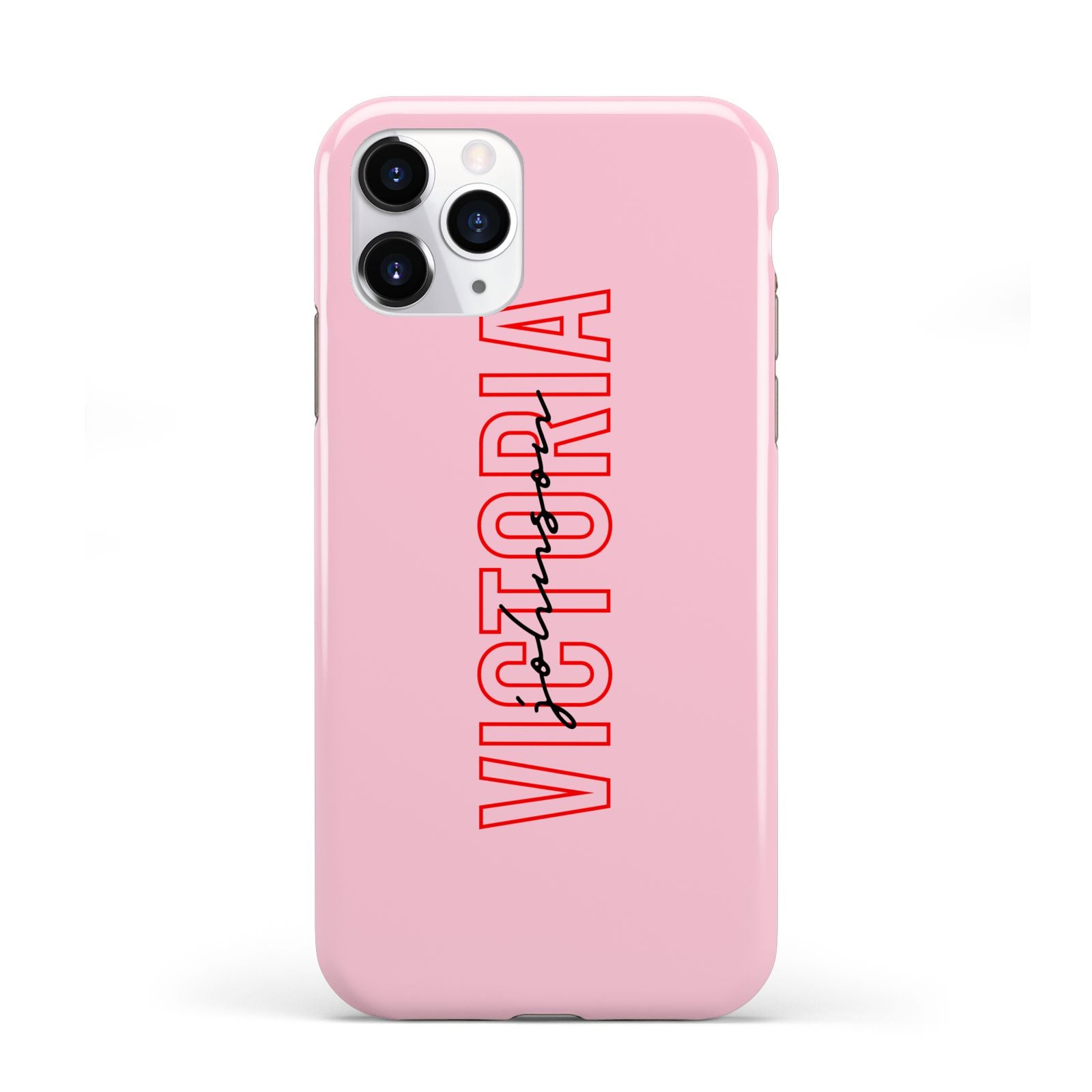 Personalised Pink Red Names iPhone 11 Pro 3D Tough Case