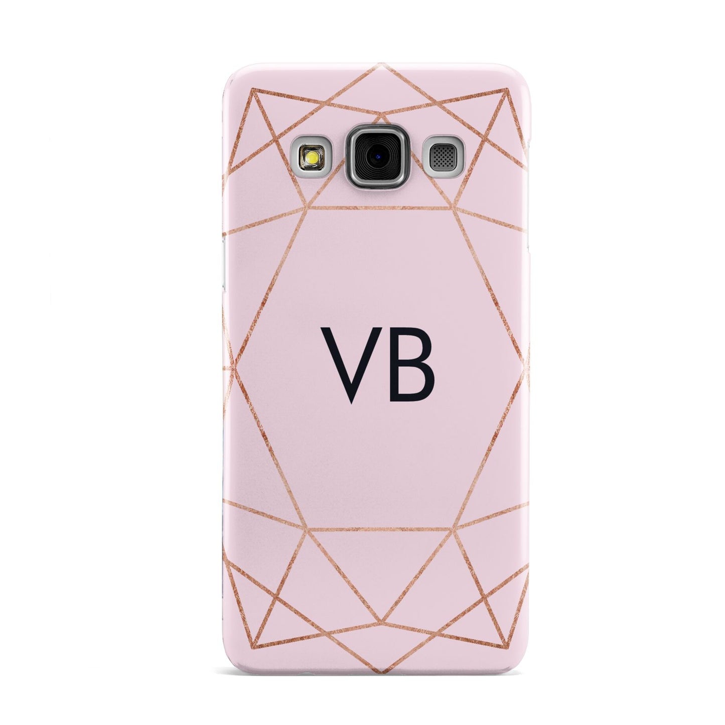 Personalised Pink Rose Gold Initials Geometric Samsung Galaxy A3 Case