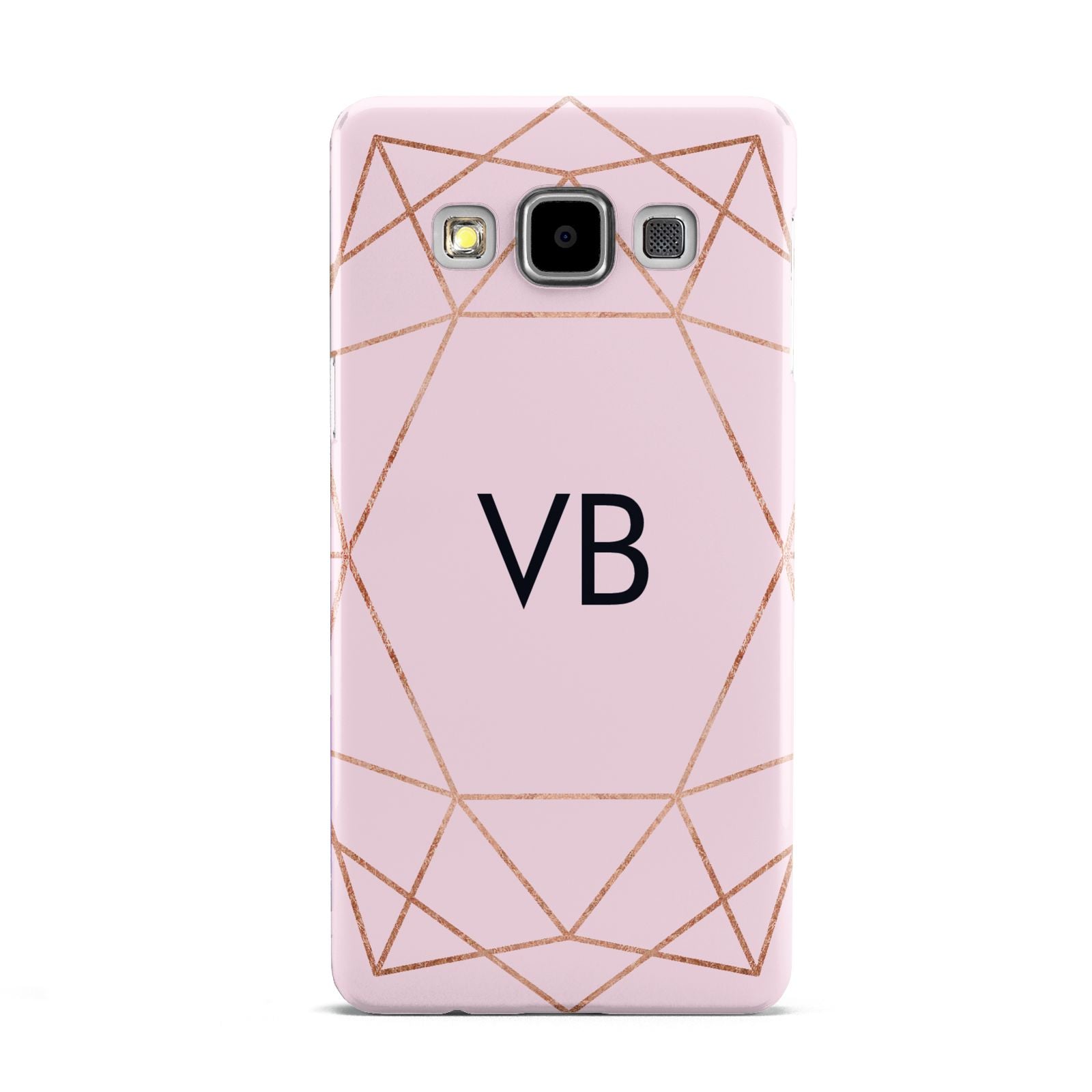 Personalised Pink Rose Gold Initials Geometric Samsung Galaxy A5 Case