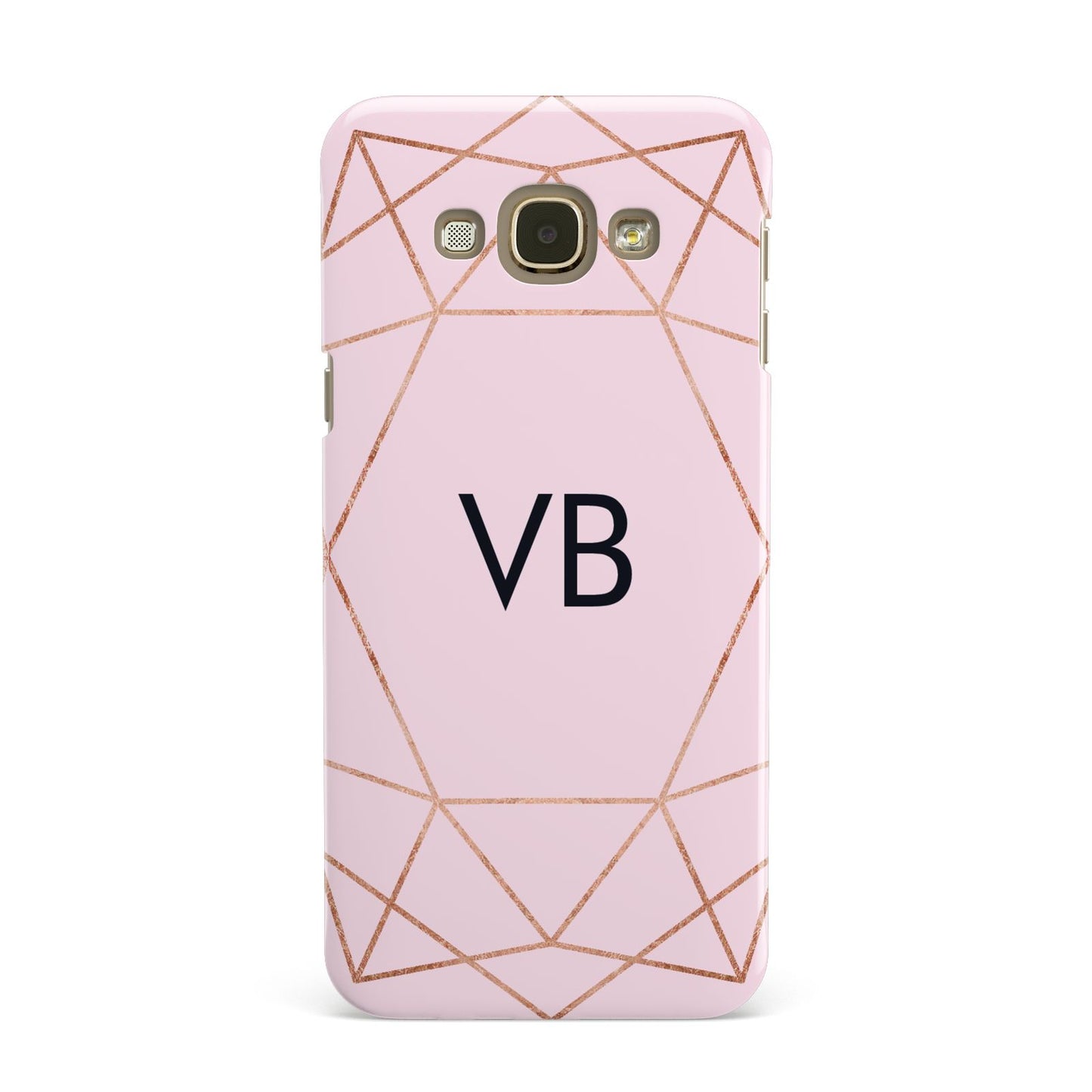 Personalised Pink Rose Gold Initials Geometric Samsung Galaxy A8 Case