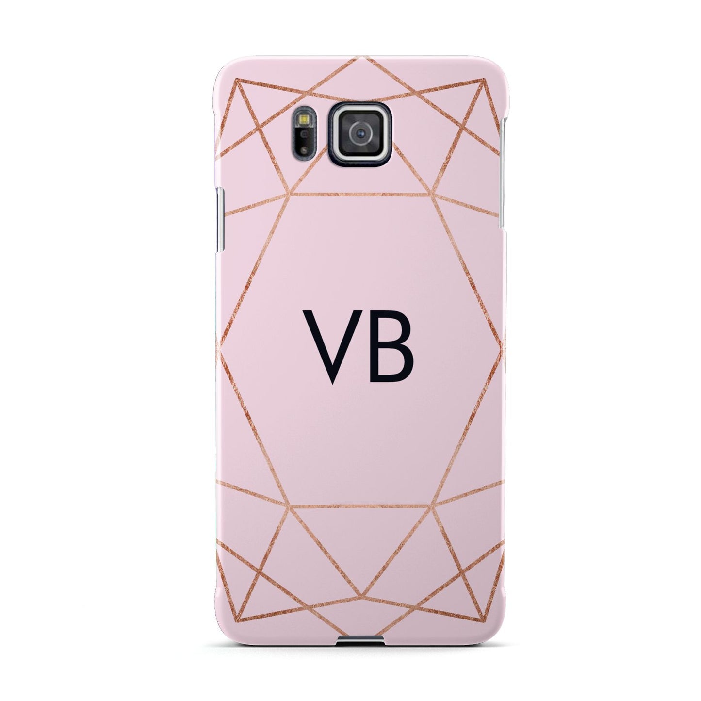 Personalised Pink Rose Gold Initials Geometric Samsung Galaxy Alpha Case