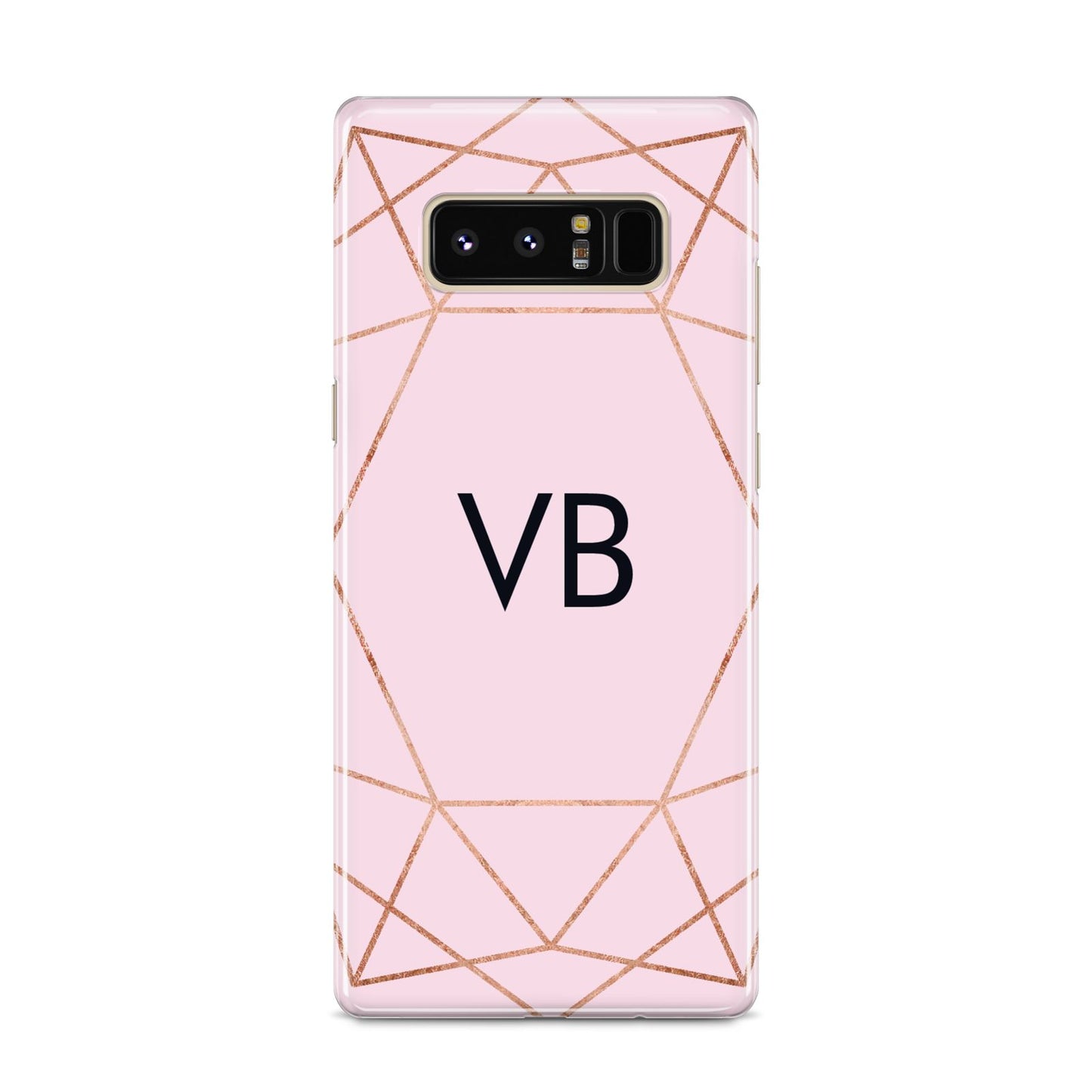 Personalised Pink Rose Gold Initials Geometric Samsung Galaxy S8 Case