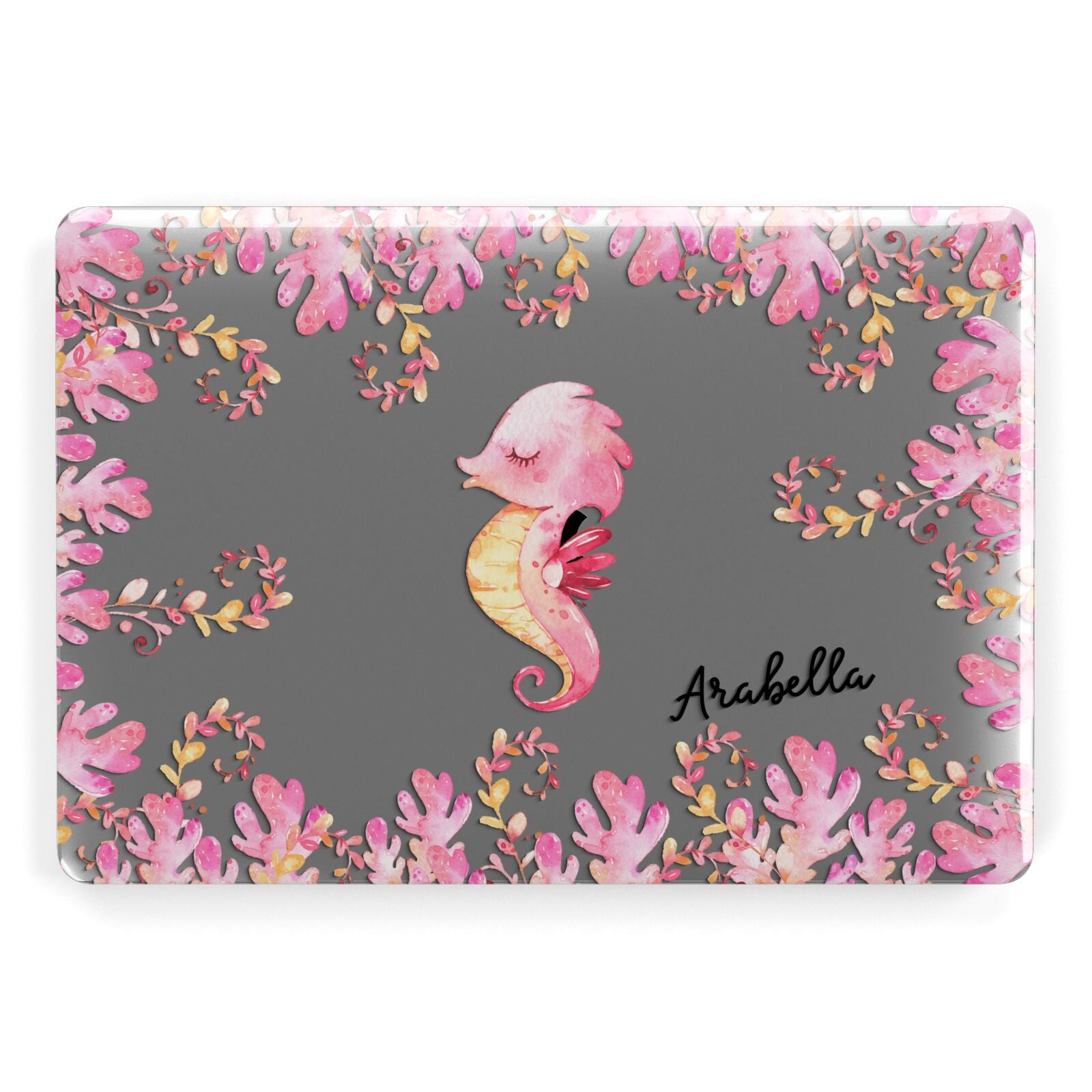 Personalised Pink Seahorse Apple MacBook Case