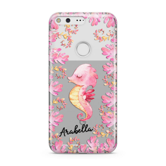 Personalised Pink Seahorse Google Pixel Case