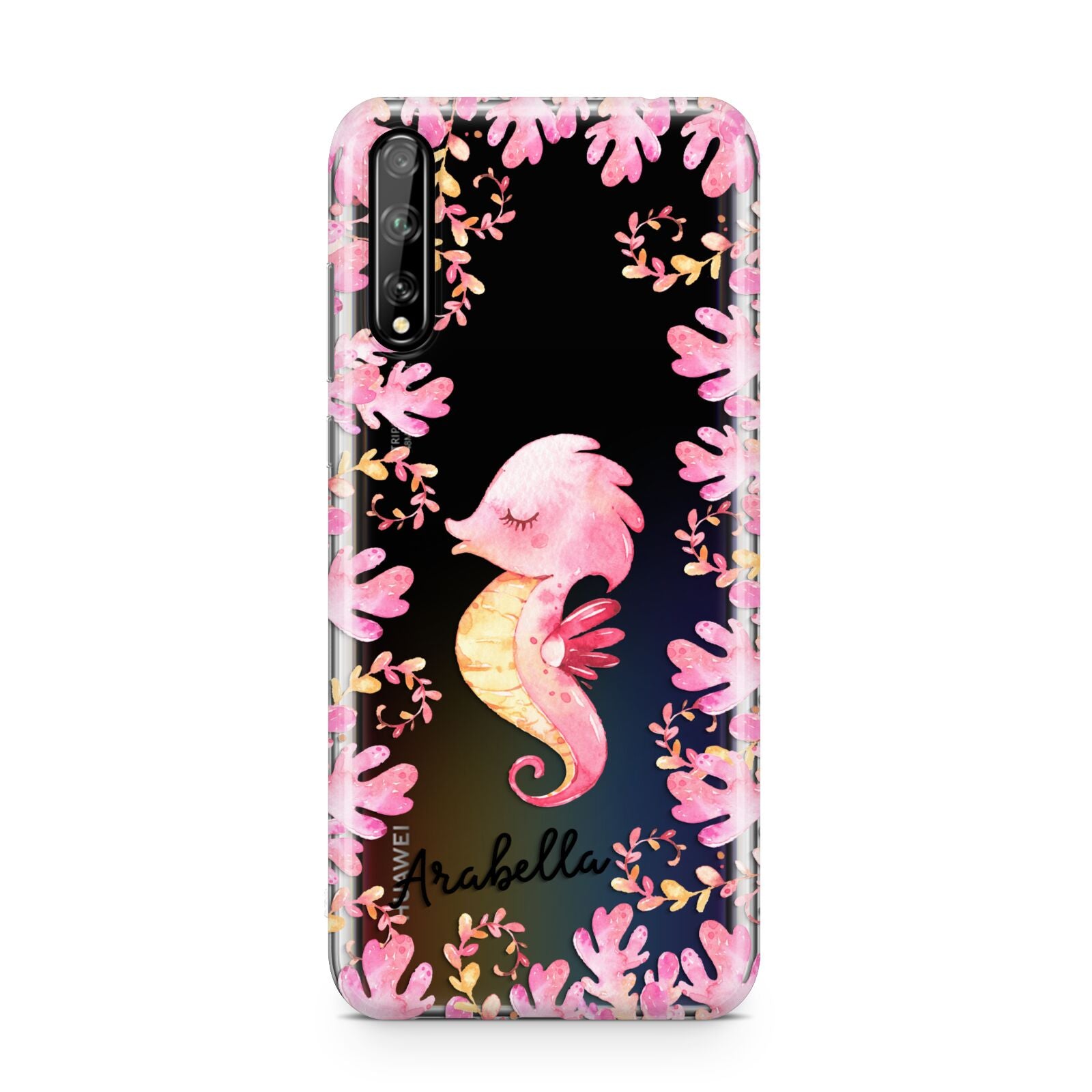 Personalised Pink Seahorse Huawei Enjoy 10s Phone Case