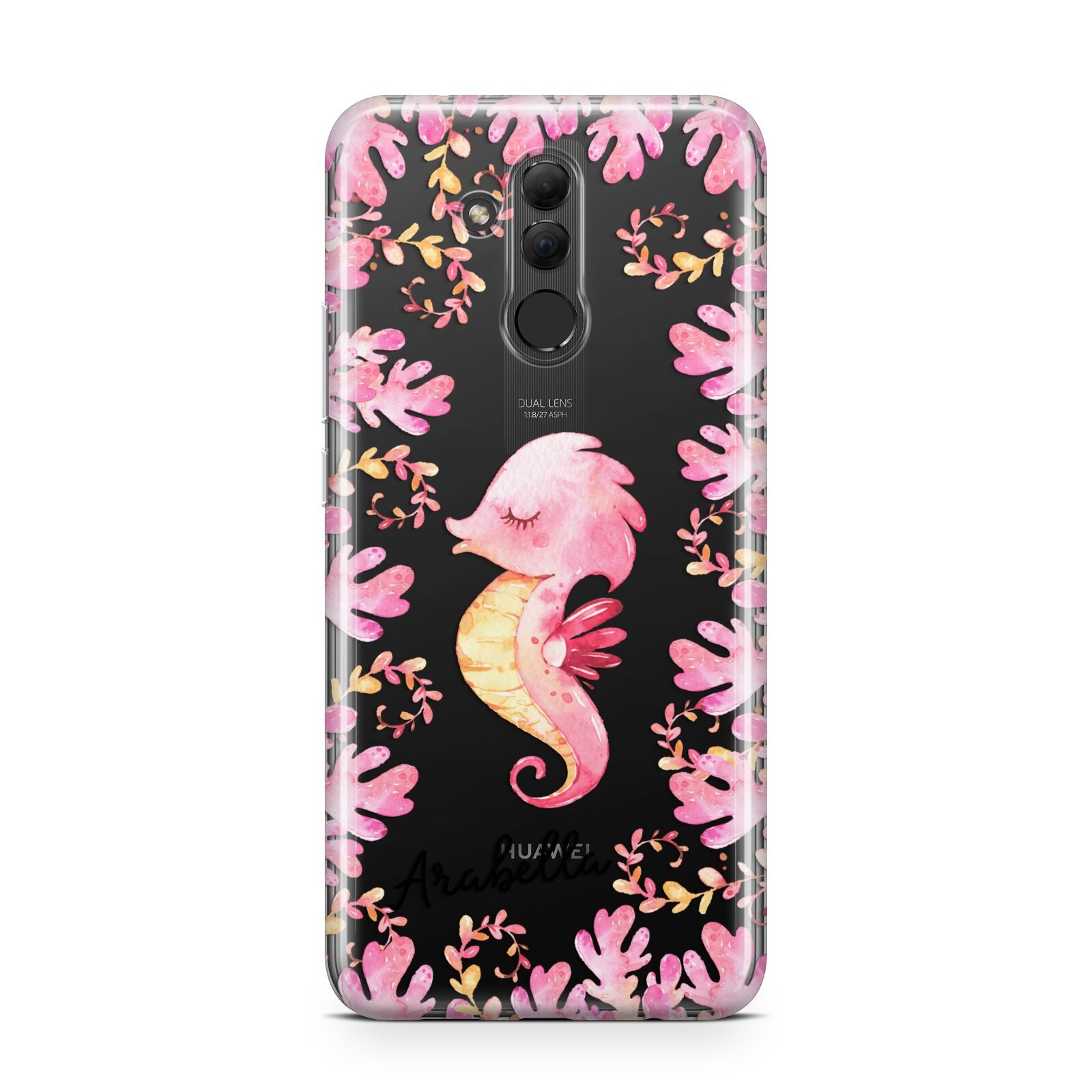 Personalised Pink Seahorse Huawei Mate 20 Lite