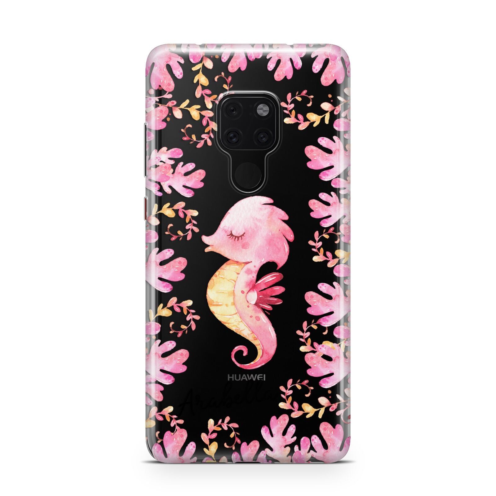 Personalised Pink Seahorse Huawei Mate 20 Phone Case