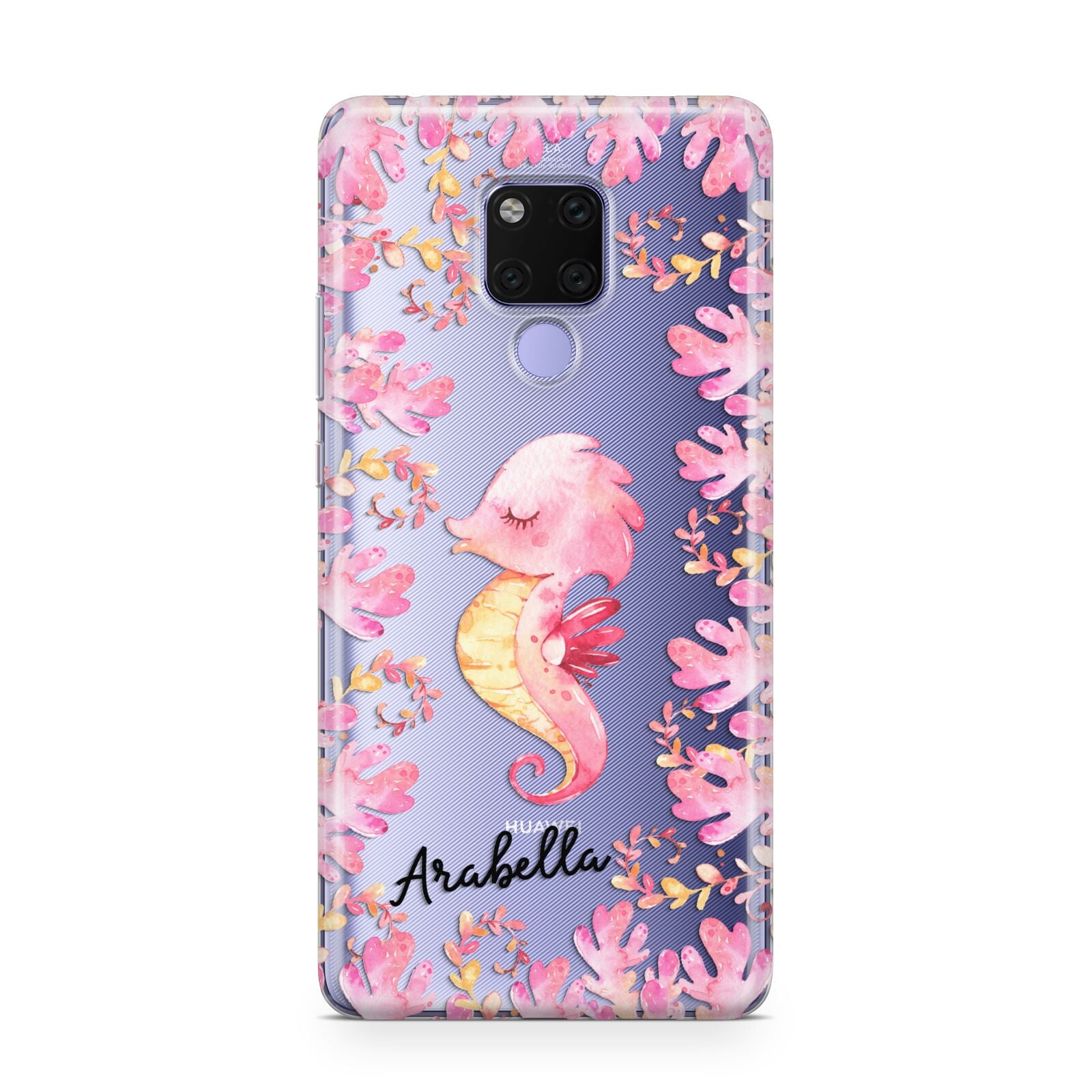 Personalised Pink Seahorse Huawei Mate 20X Phone Case