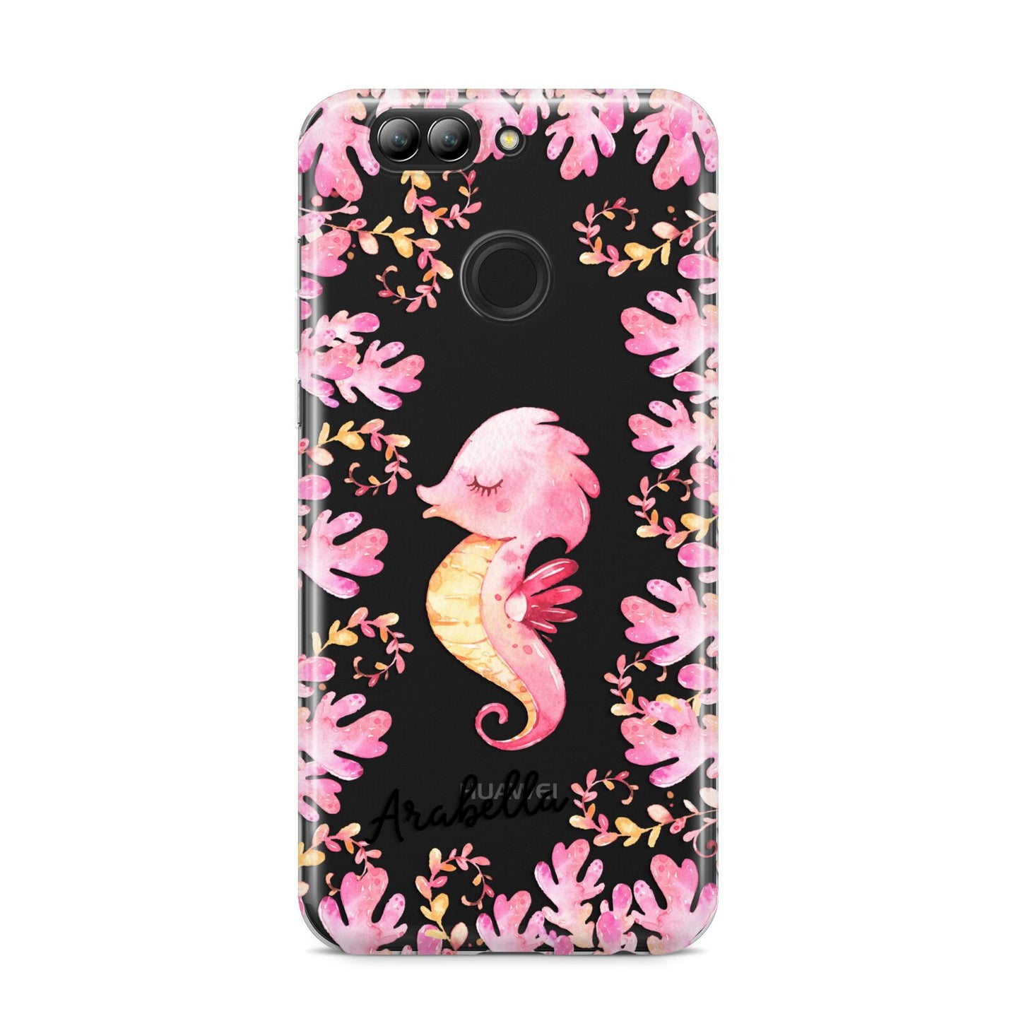 Personalised Pink Seahorse Huawei Nova 2s Phone Case