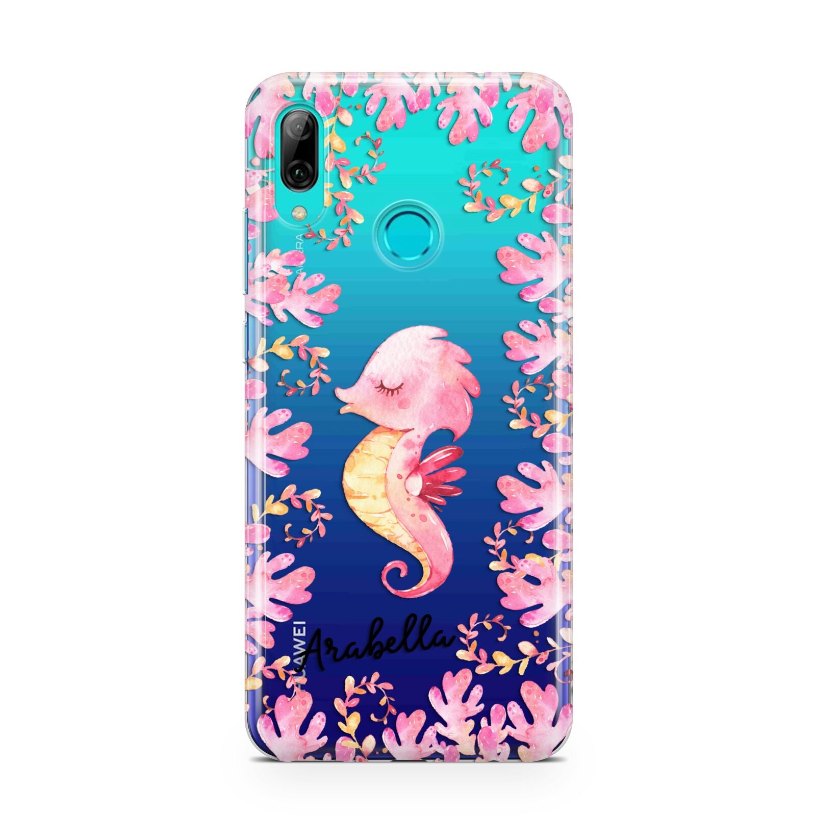 Personalised Pink Seahorse Huawei P Smart 2019 Case