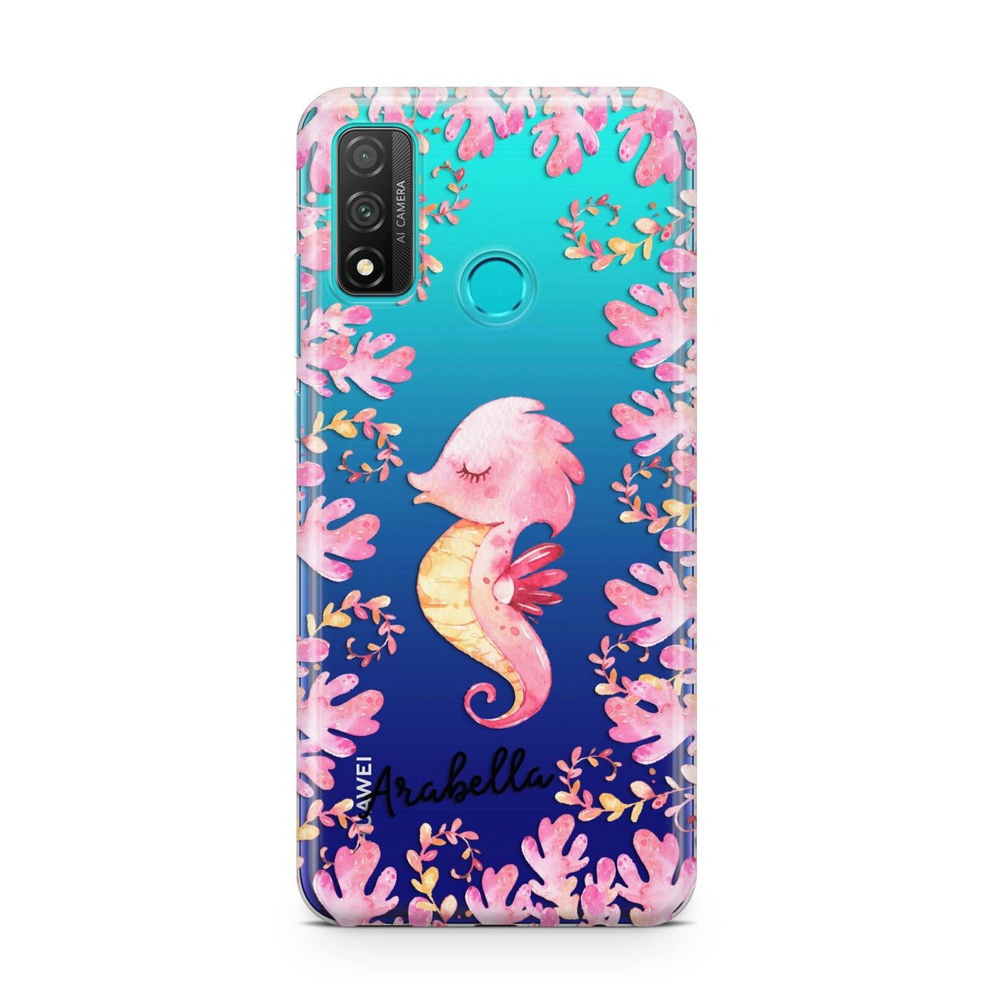 Personalised Pink Seahorse Huawei P Smart 2020