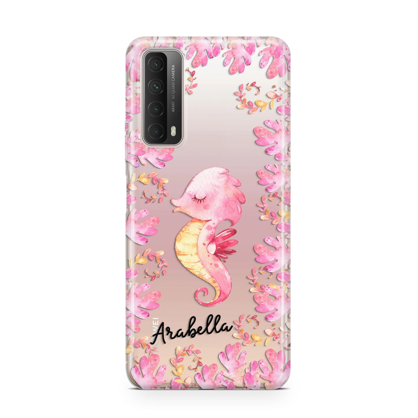 Personalised Pink Seahorse Huawei P Smart 2021