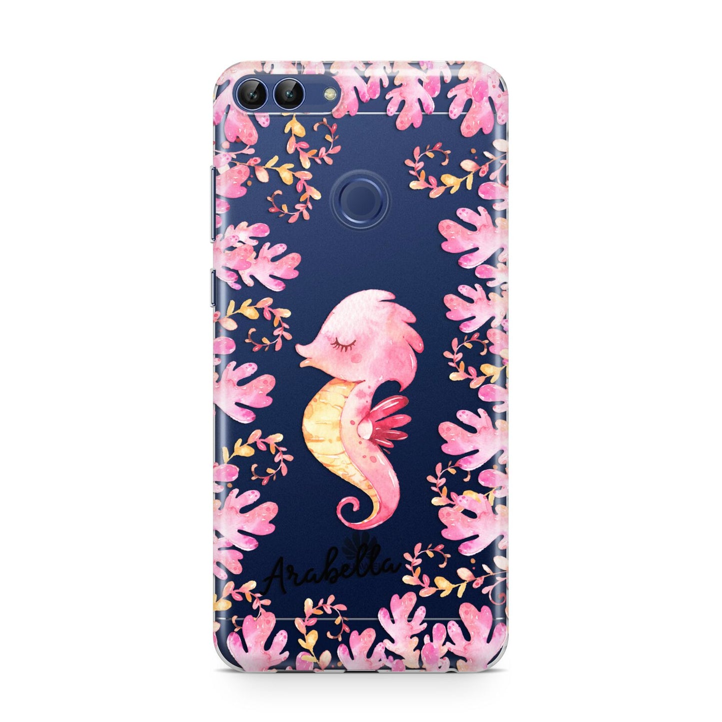 Personalised Pink Seahorse Huawei P Smart Case