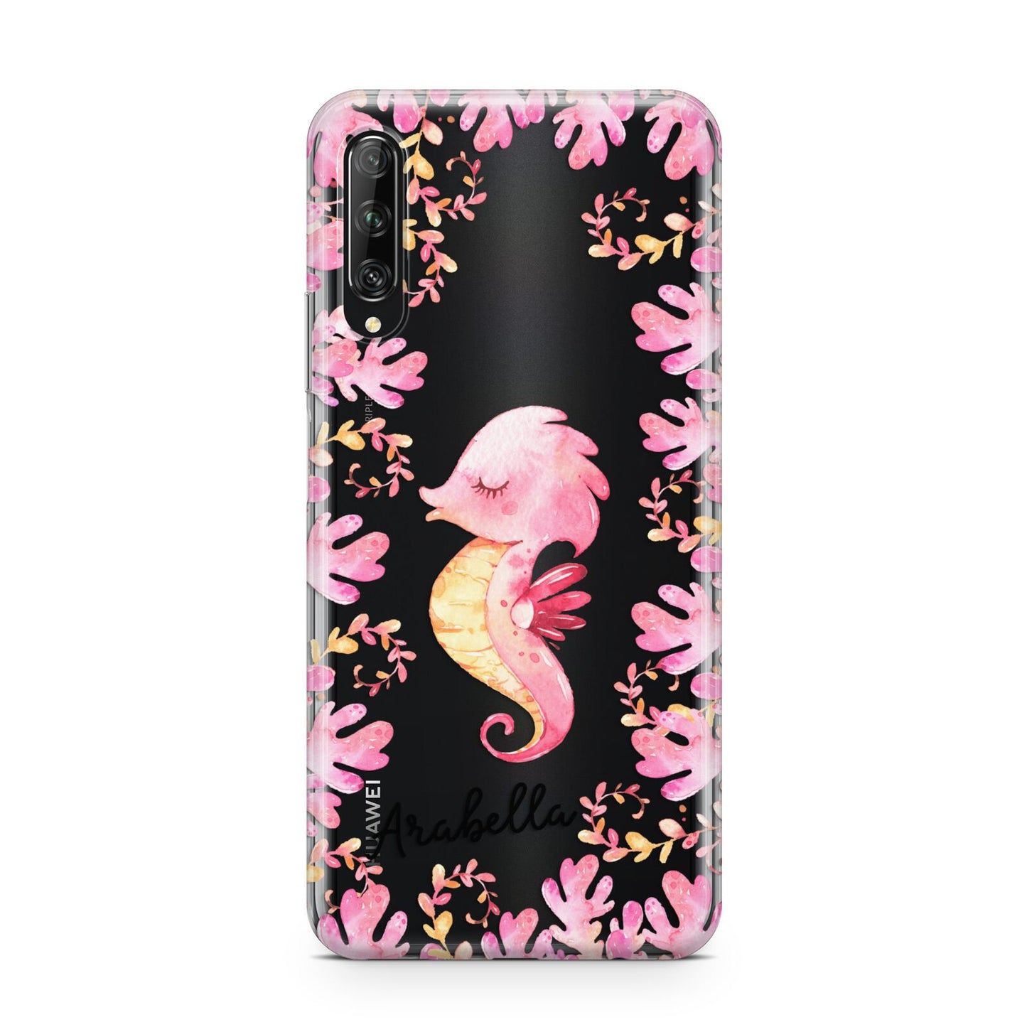 Personalised Pink Seahorse Huawei P Smart Pro 2019