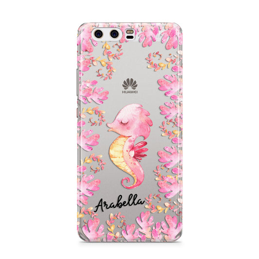 Personalised Pink Seahorse Huawei P10 Phone Case