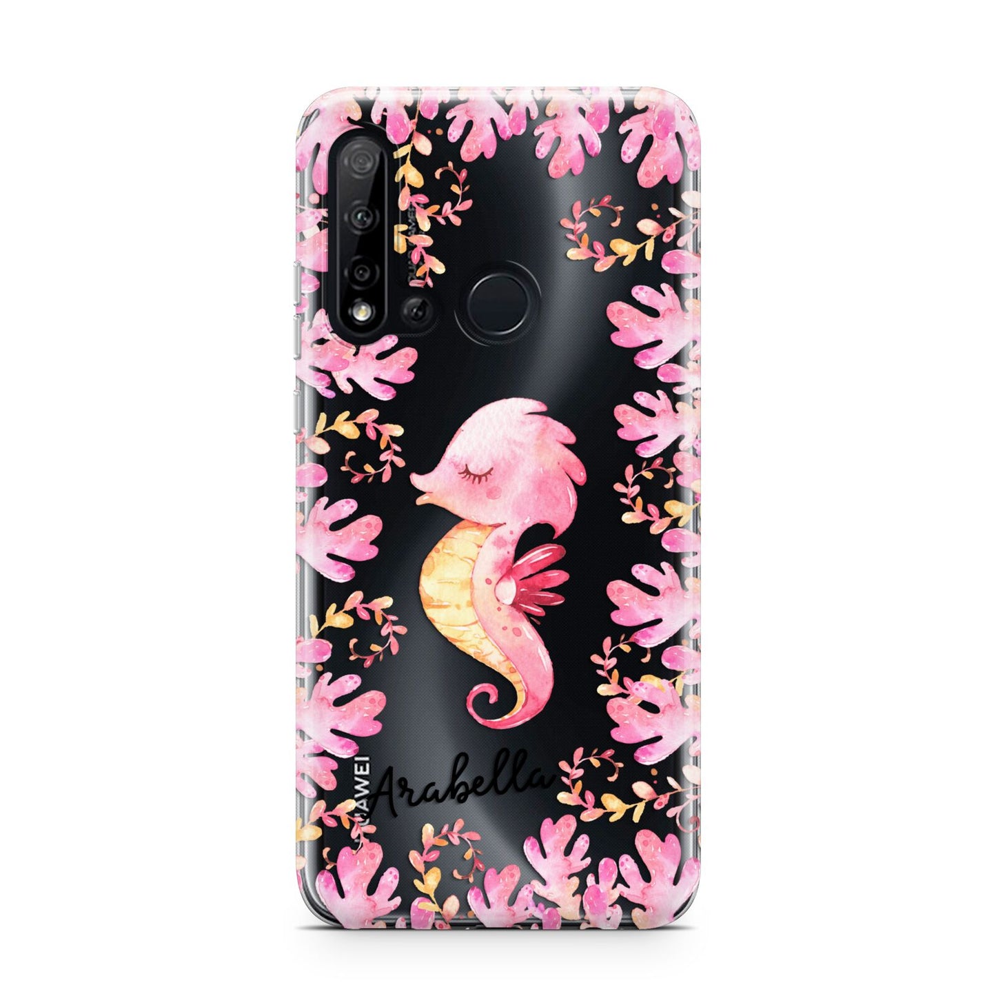 Personalised Pink Seahorse Huawei P20 Lite 5G Phone Case