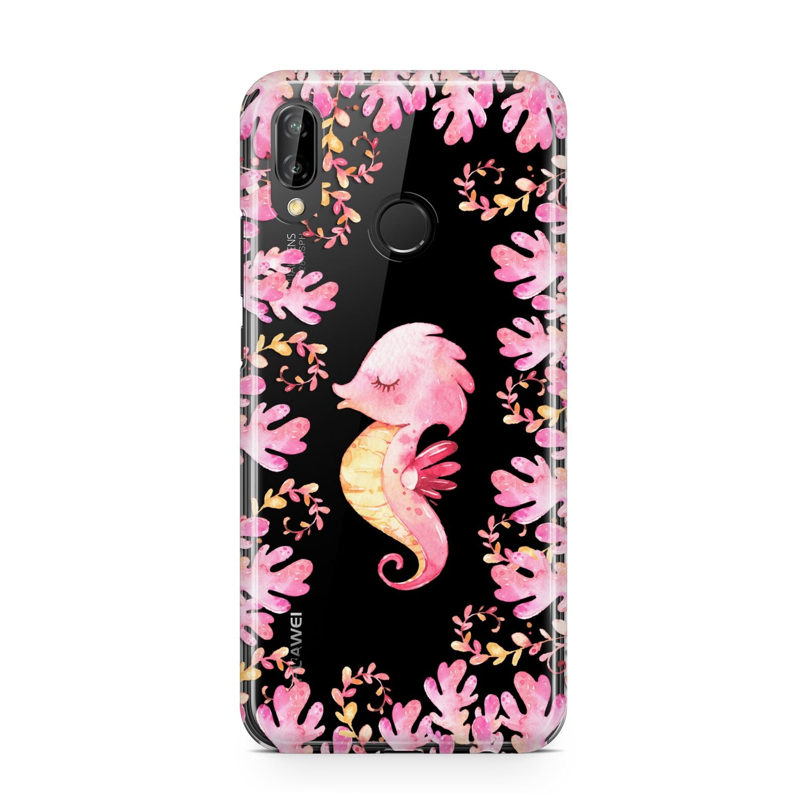 Personalised Pink Seahorse Huawei P20 Lite Phone Case