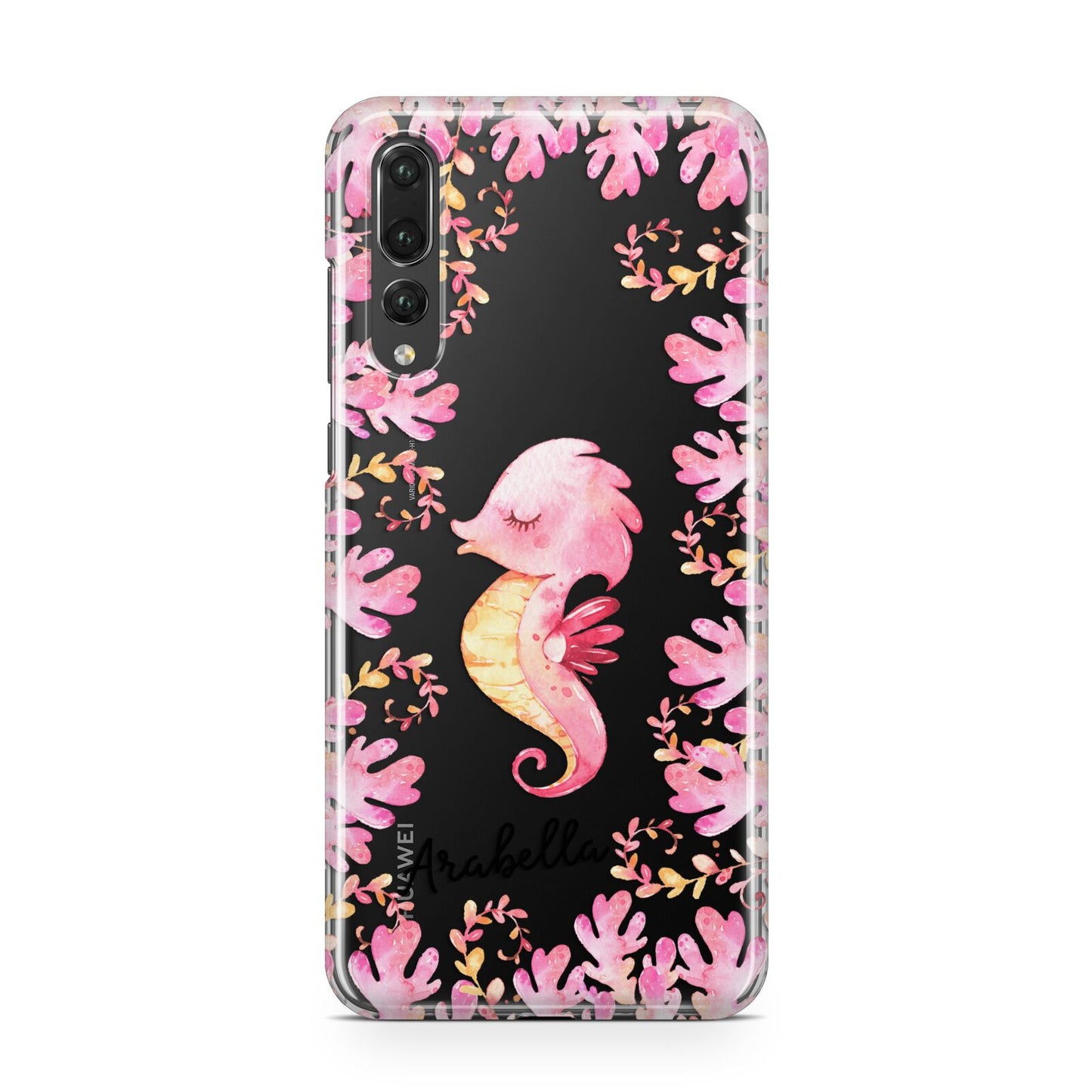 Personalised Pink Seahorse Huawei P20 Pro Phone Case