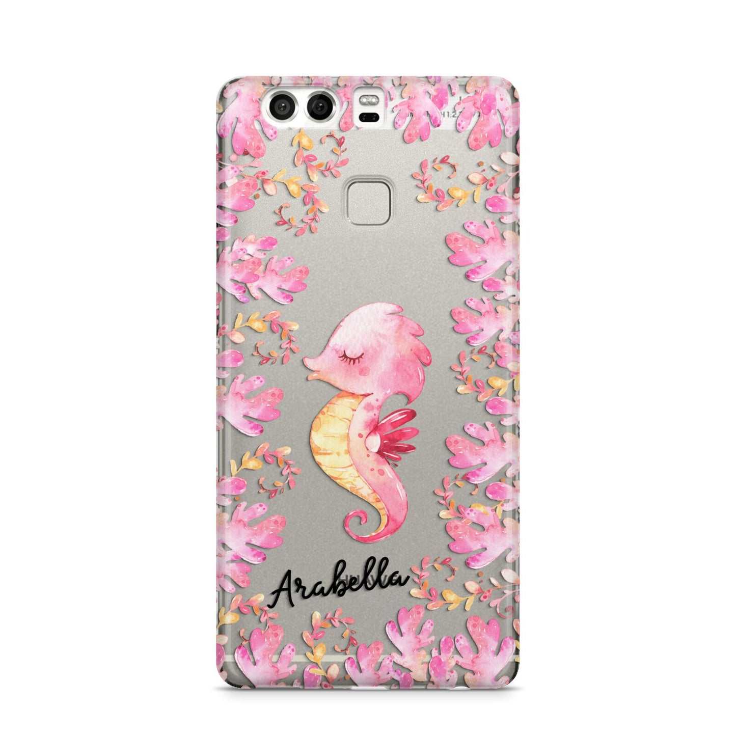 Personalised Pink Seahorse Huawei P9 Case