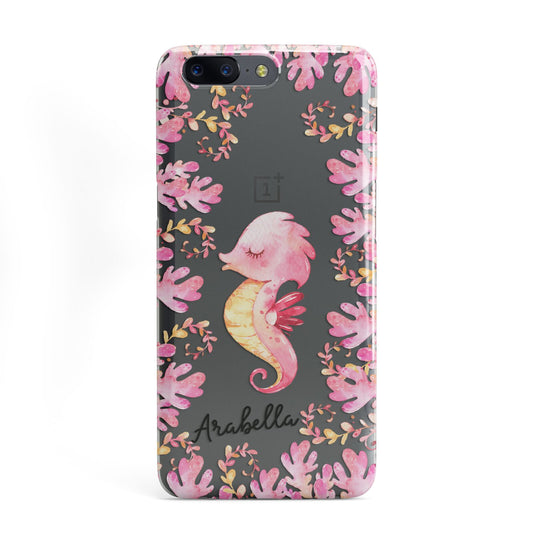 Personalised Pink Seahorse OnePlus Case