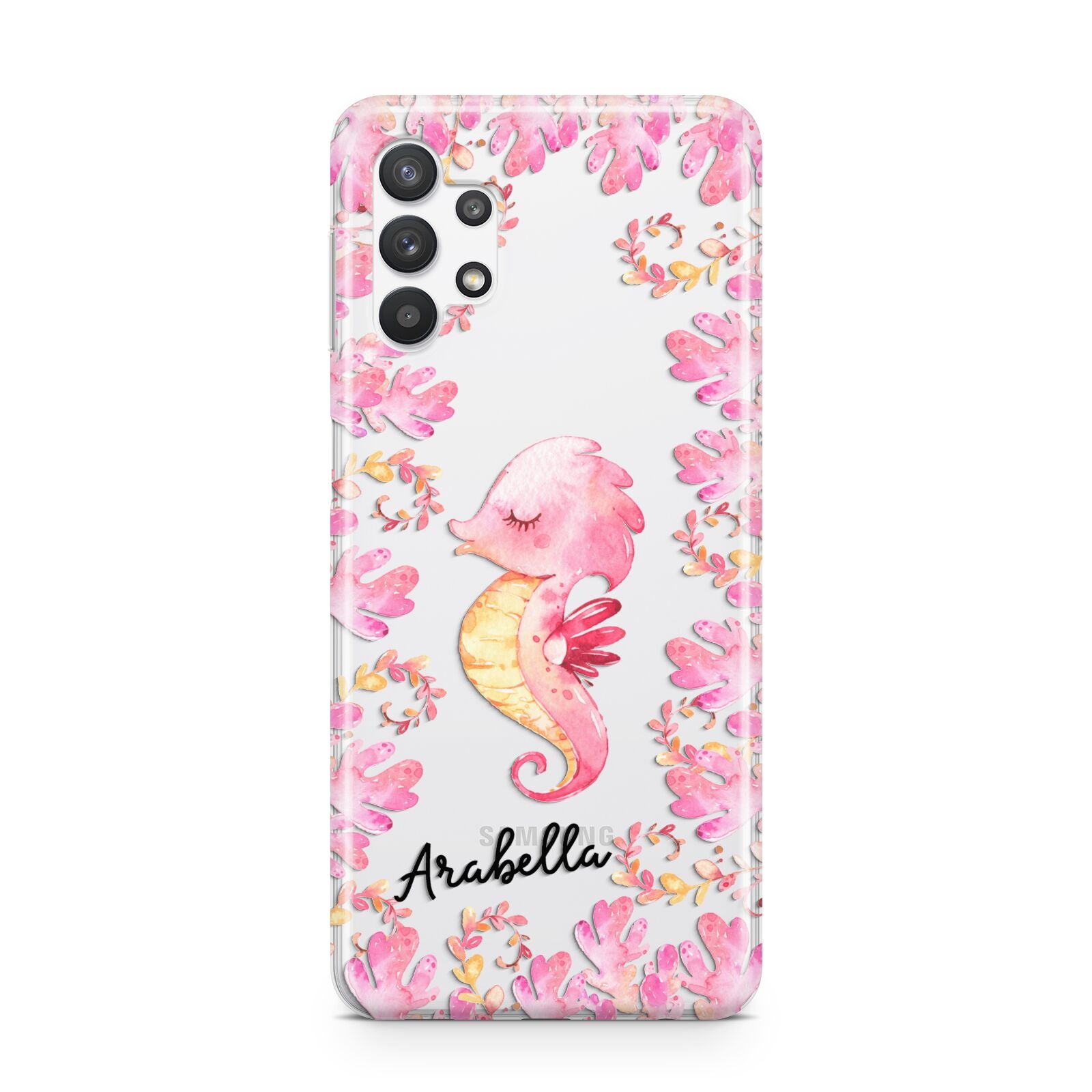 Personalised Pink Seahorse Samsung A32 5G Case