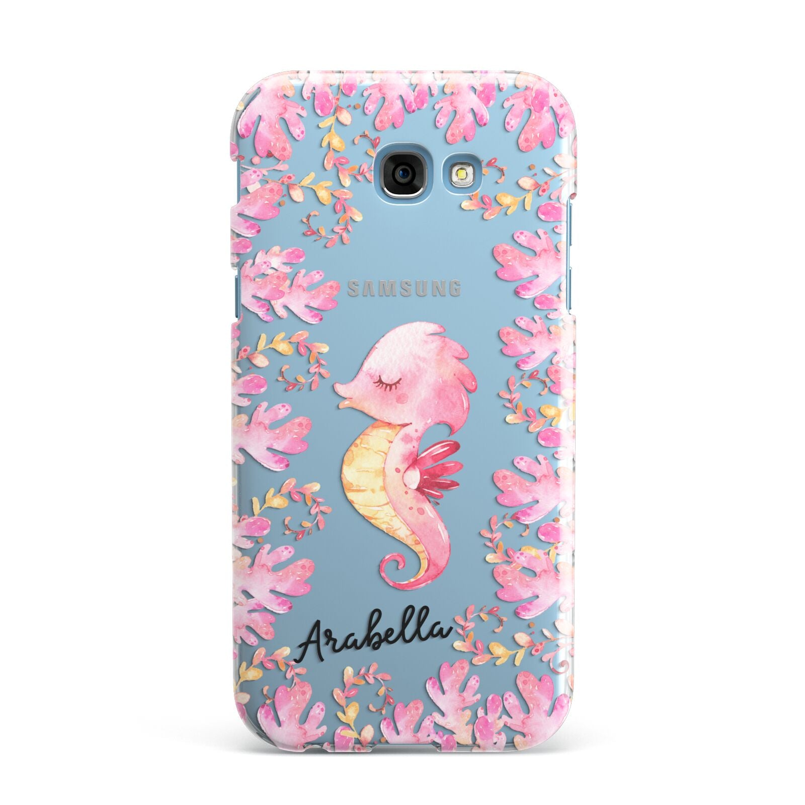 Personalised Pink Seahorse Samsung Galaxy A7 2017 Case