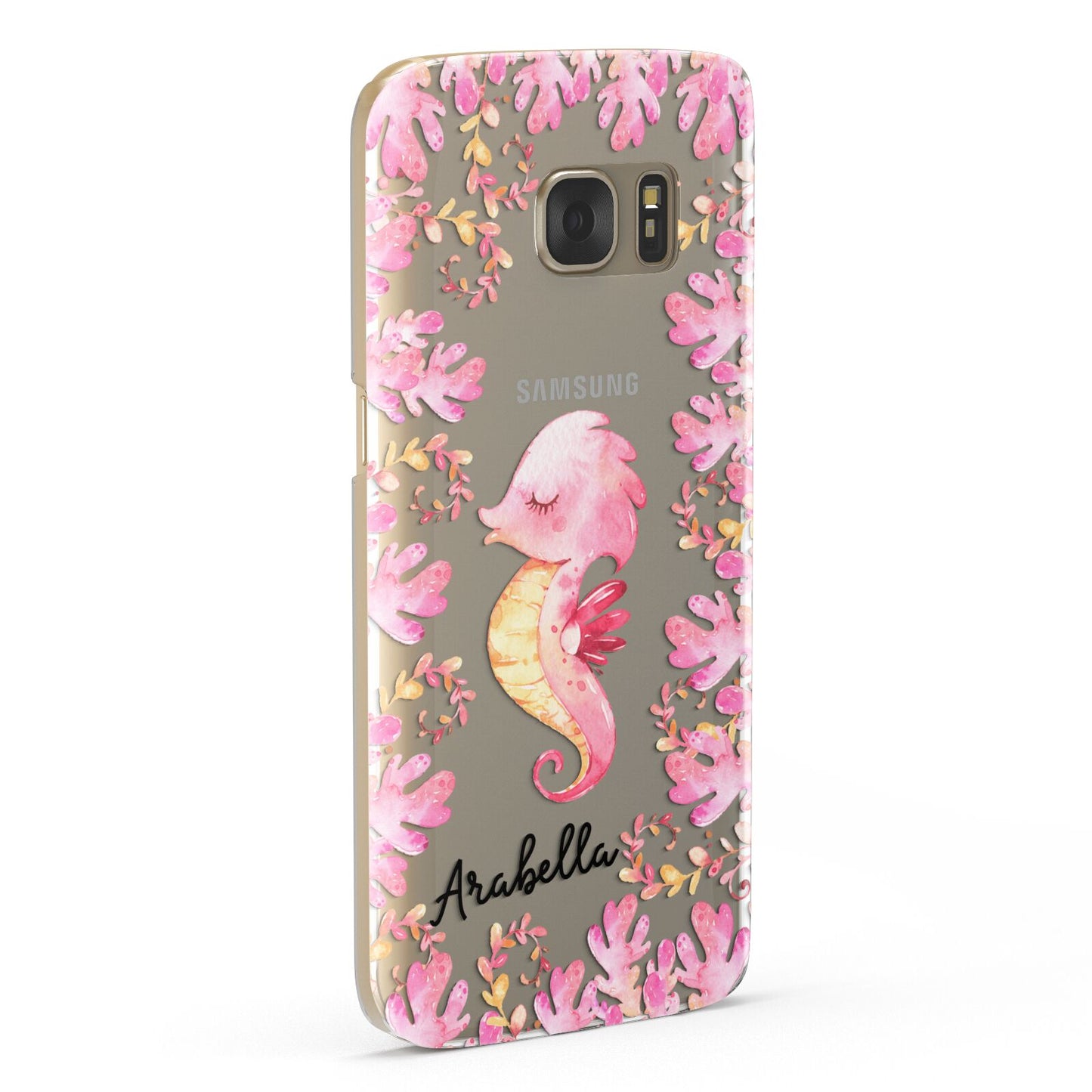 Personalised Pink Seahorse Samsung Galaxy Case Fourty Five Degrees