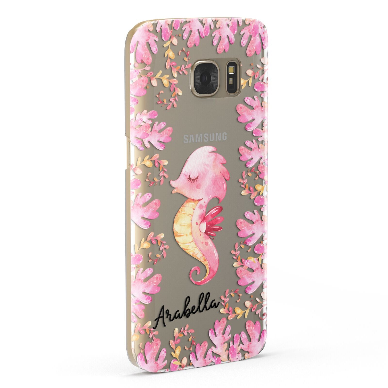 Personalised Pink Seahorse Samsung Galaxy Case Fourty Five Degrees