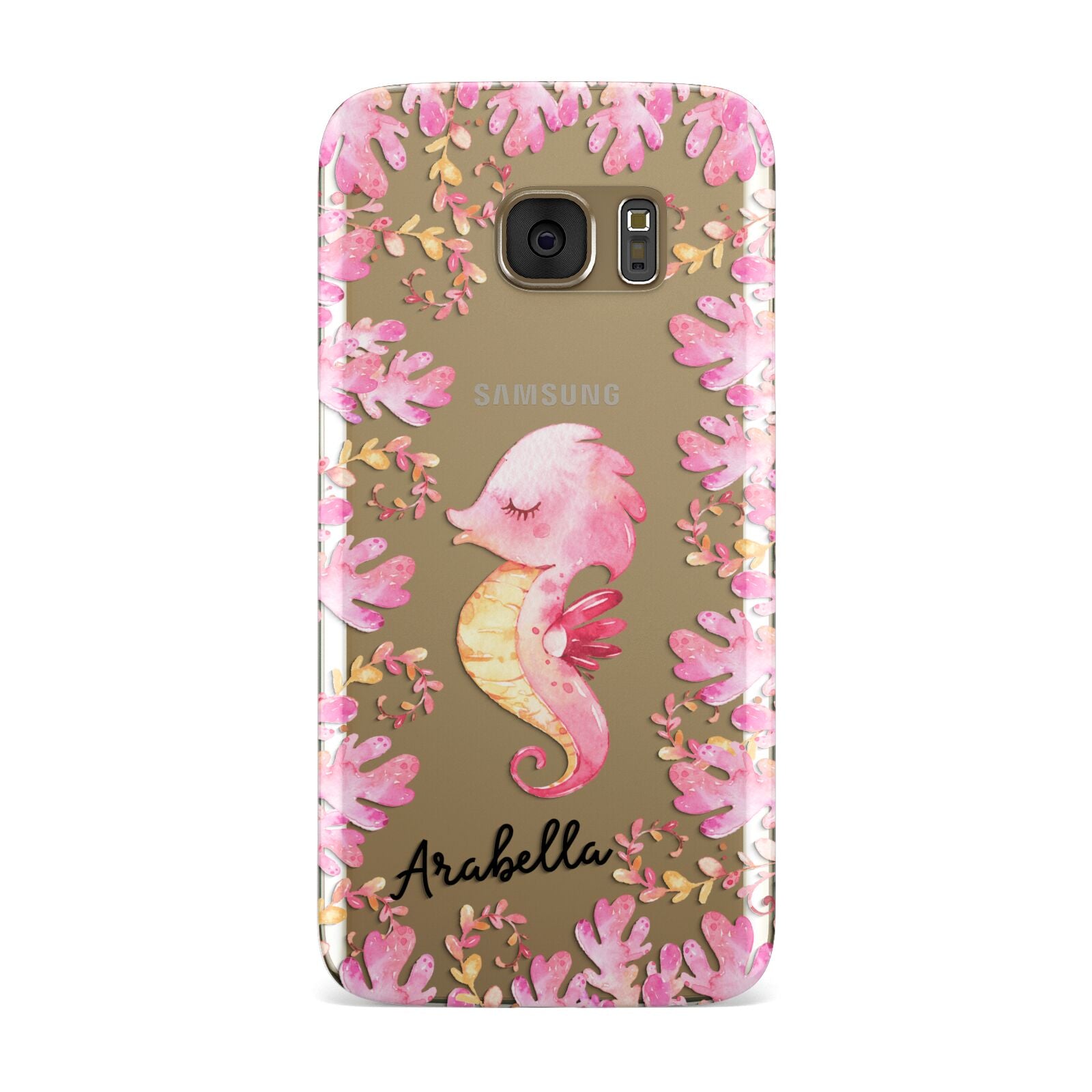 Personalised Pink Seahorse Samsung Galaxy Case