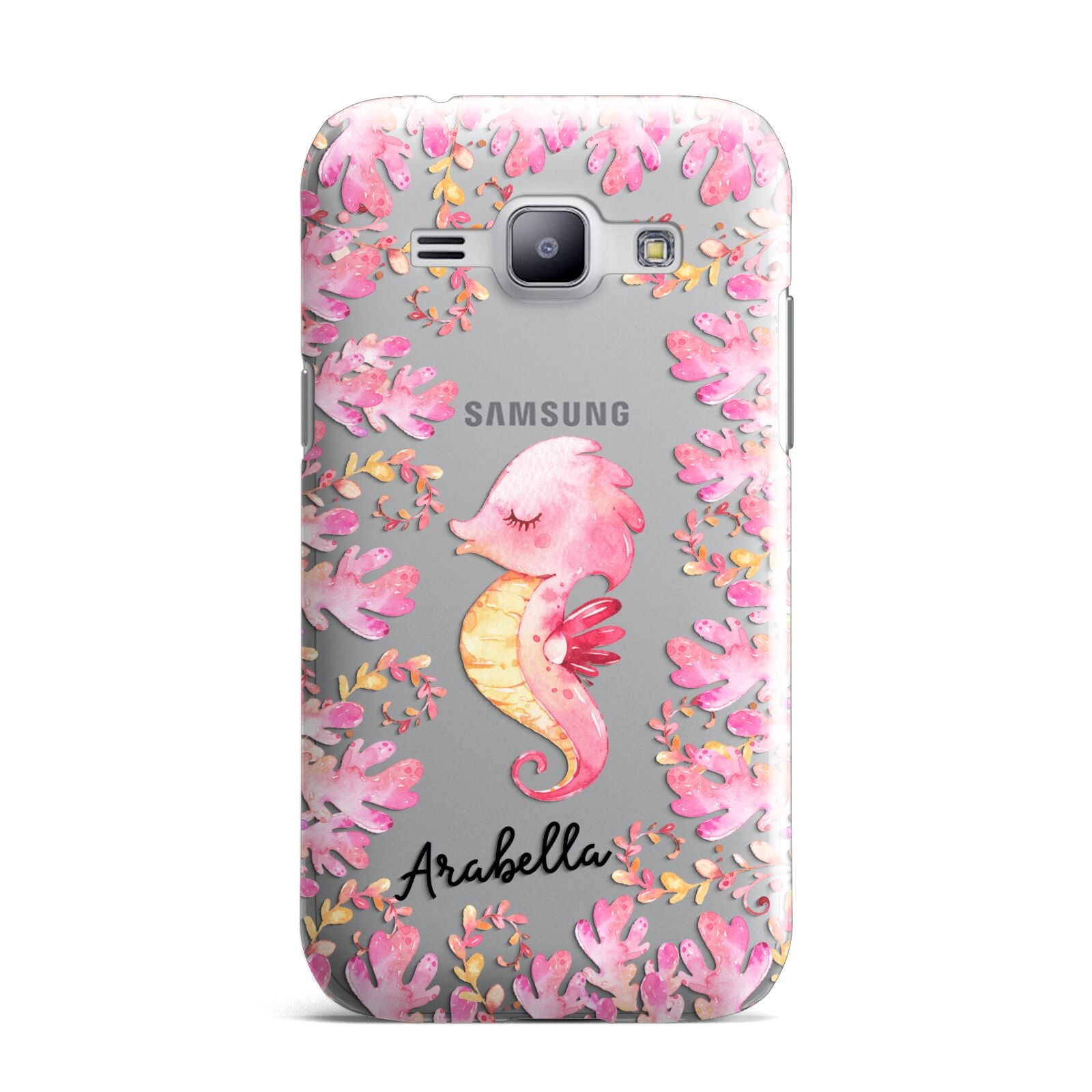 Personalised Pink Seahorse Samsung Galaxy J1 2015 Case