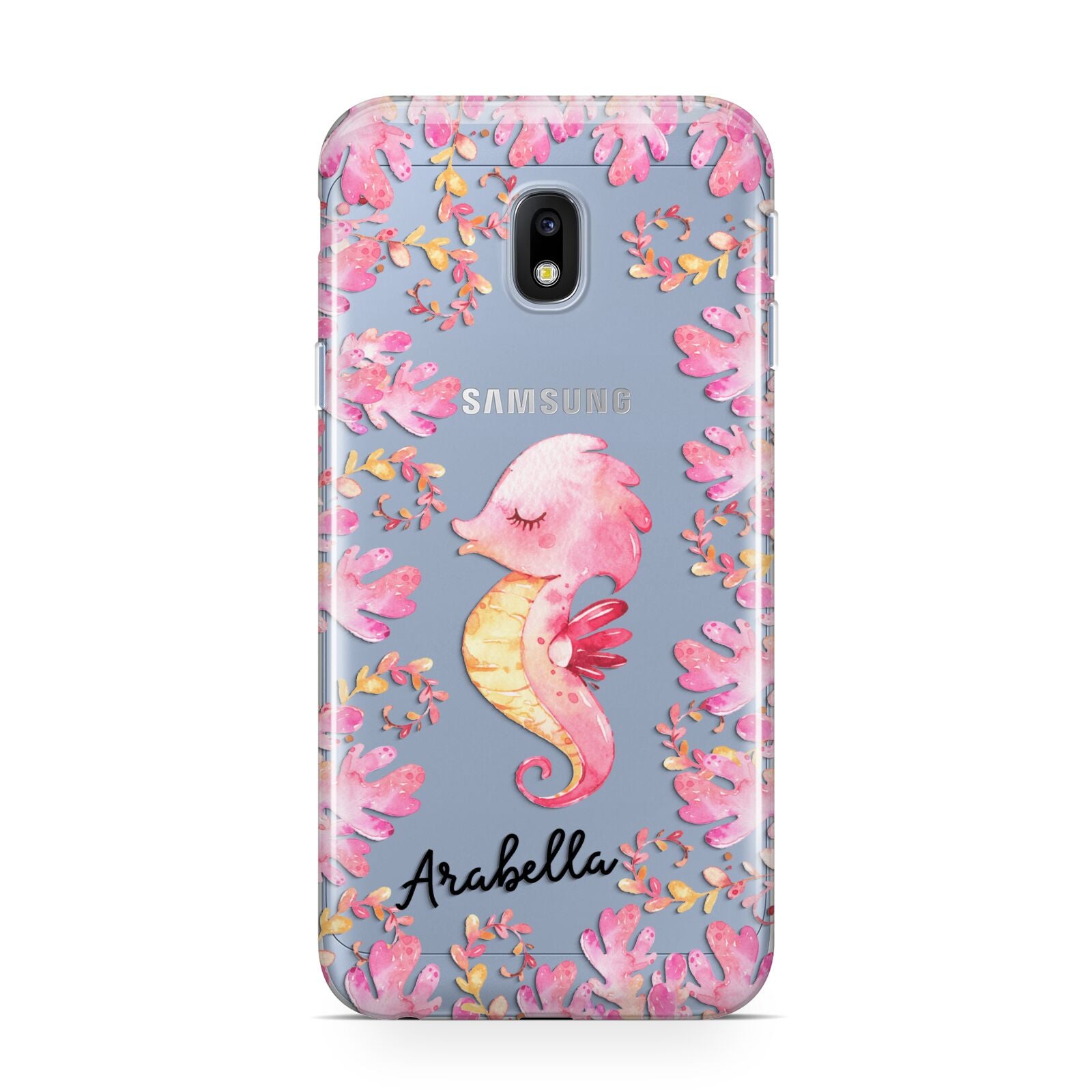 Personalised Pink Seahorse Samsung Galaxy J3 2017 Case