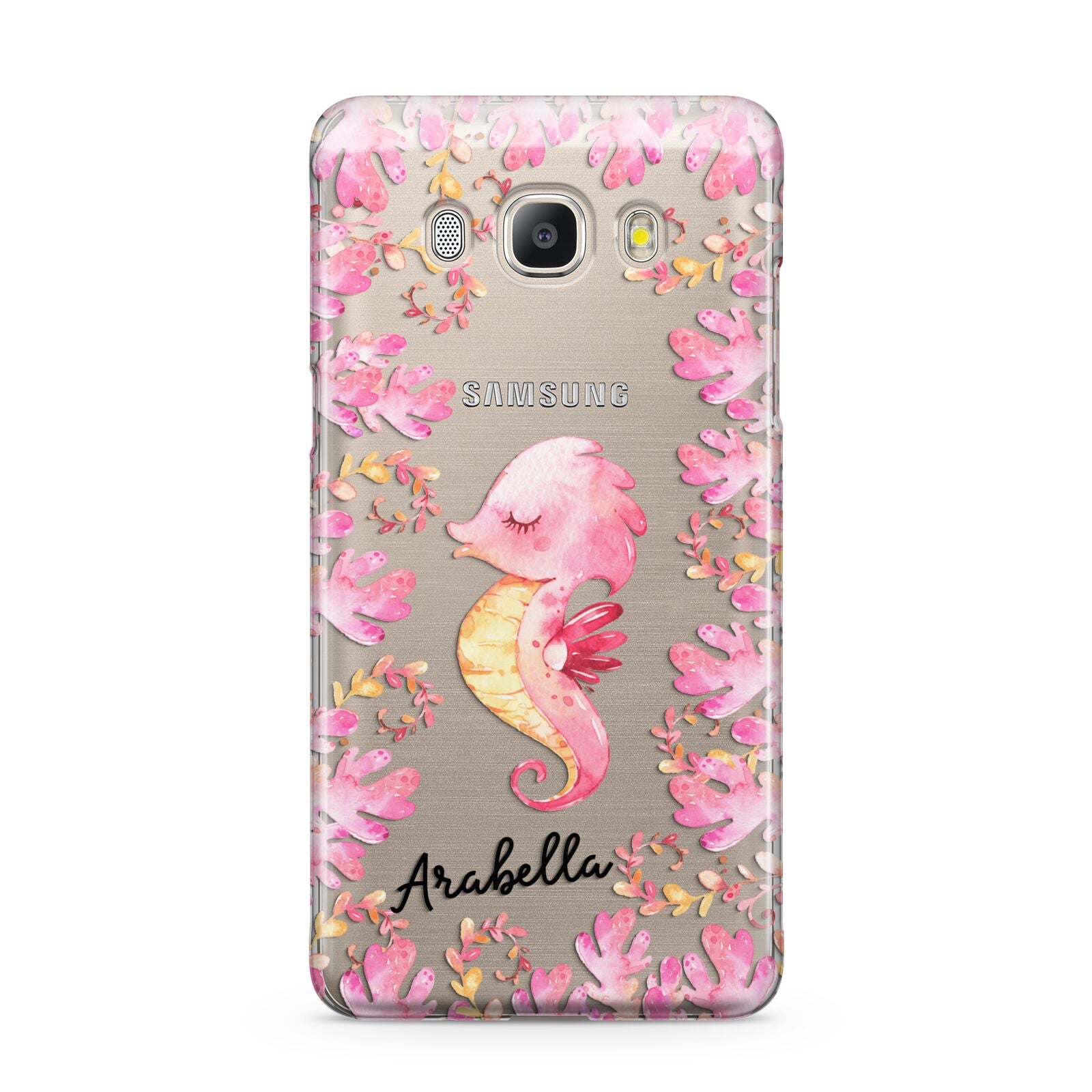 Personalised Pink Seahorse Samsung Galaxy J5 2016 Case