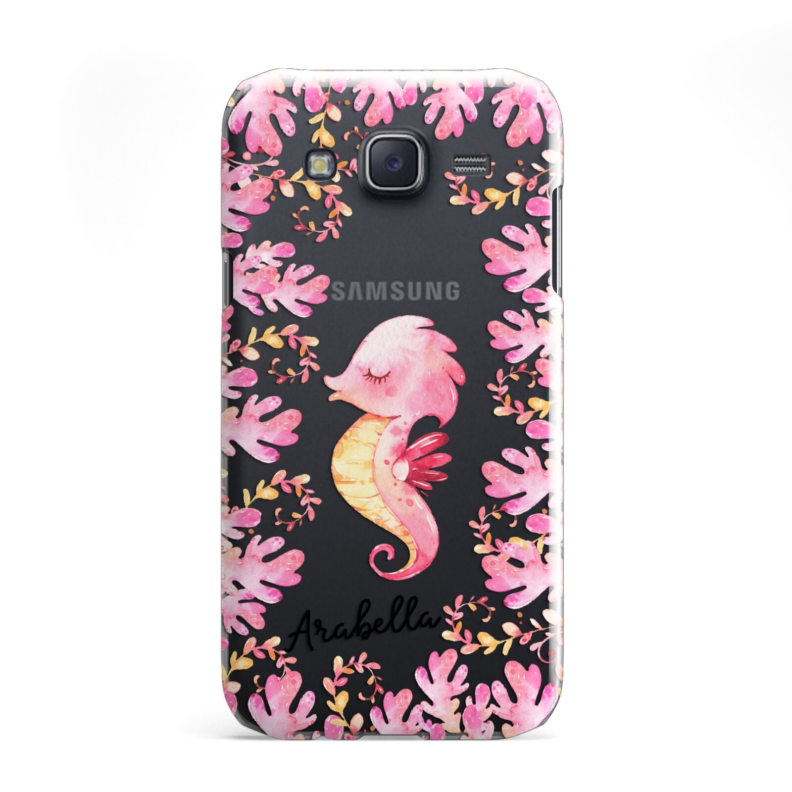 Personalised Pink Seahorse Samsung Galaxy J5 Case