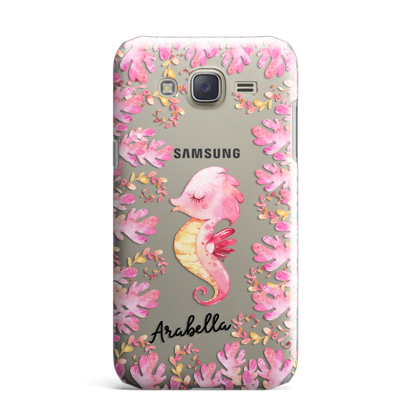 Personalised Pink Seahorse Samsung Galaxy J7 Case