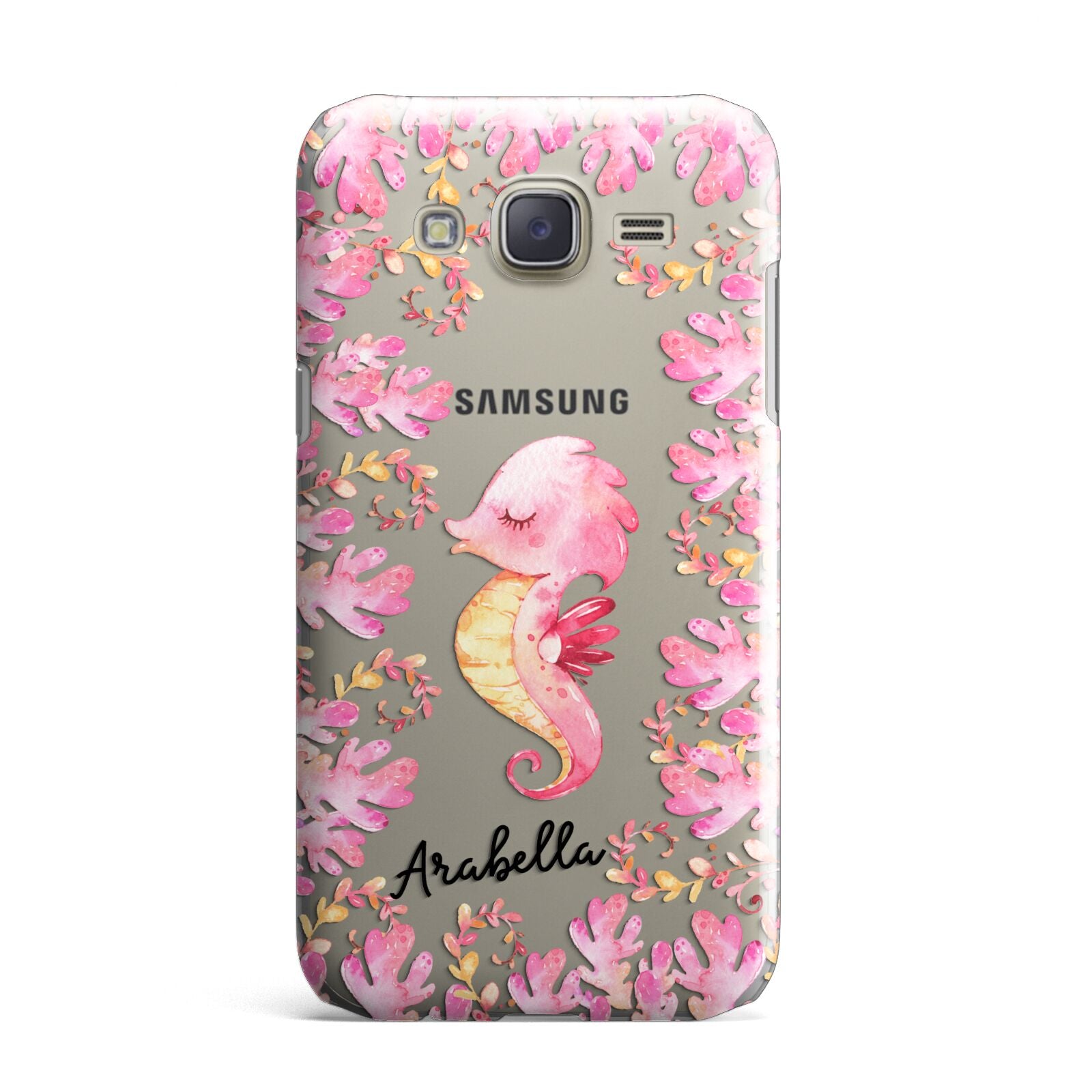 Personalised Pink Seahorse Samsung Galaxy J7 Case