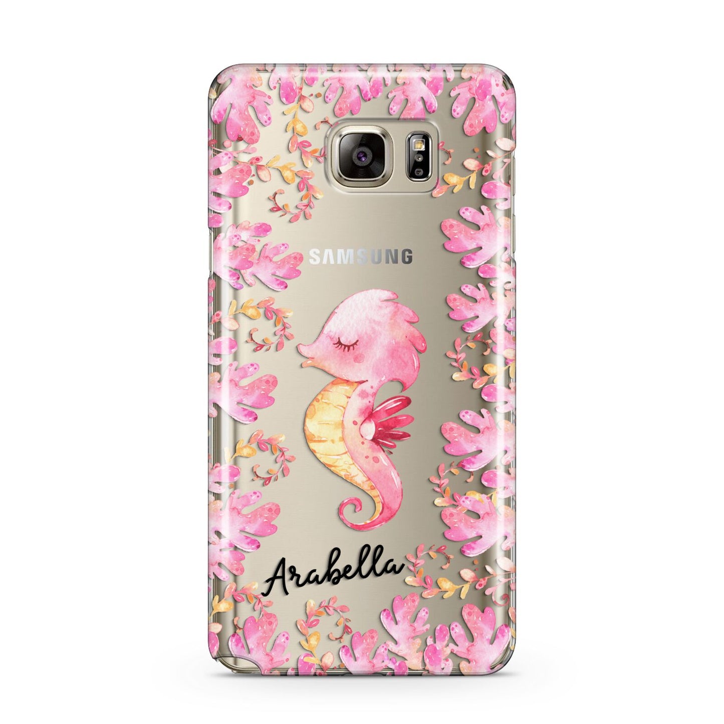 Personalised Pink Seahorse Samsung Galaxy Note 5 Case