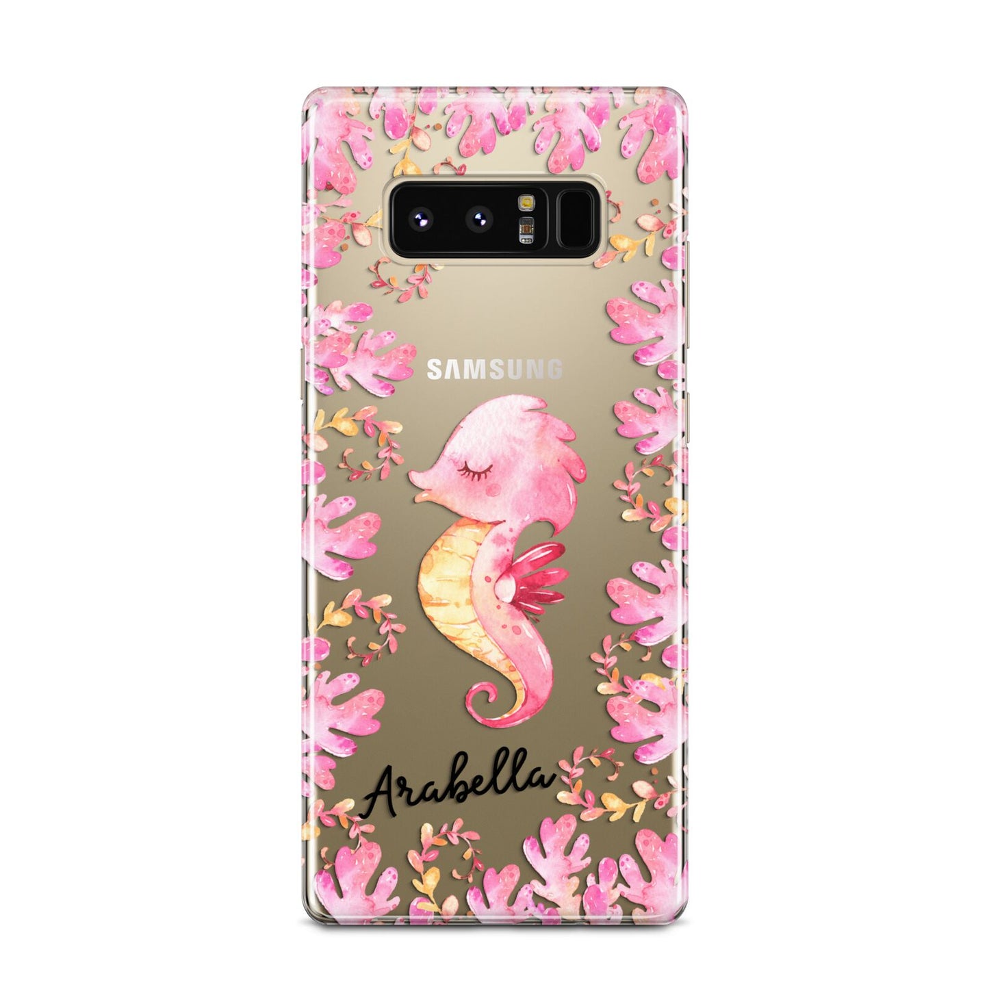 Personalised Pink Seahorse Samsung Galaxy Note 8 Case