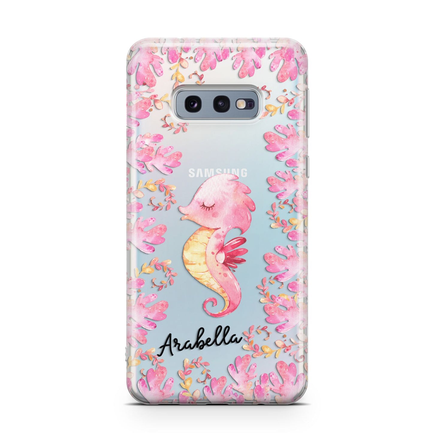 Personalised Pink Seahorse Samsung Galaxy S10E Case